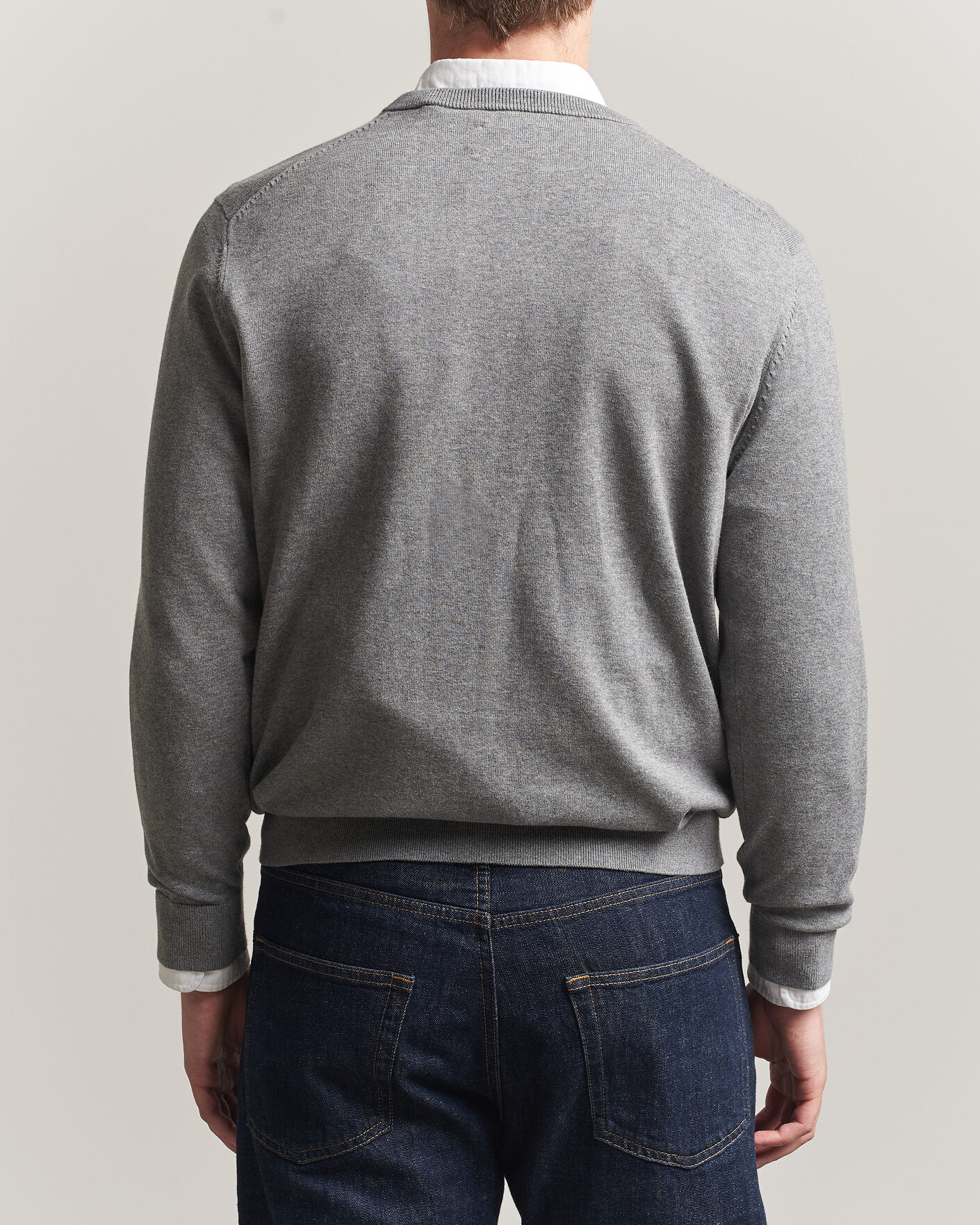 Homme | Pulls Et Tricots | Gant | Classic Cotton V-Neck Dark Grey Melange