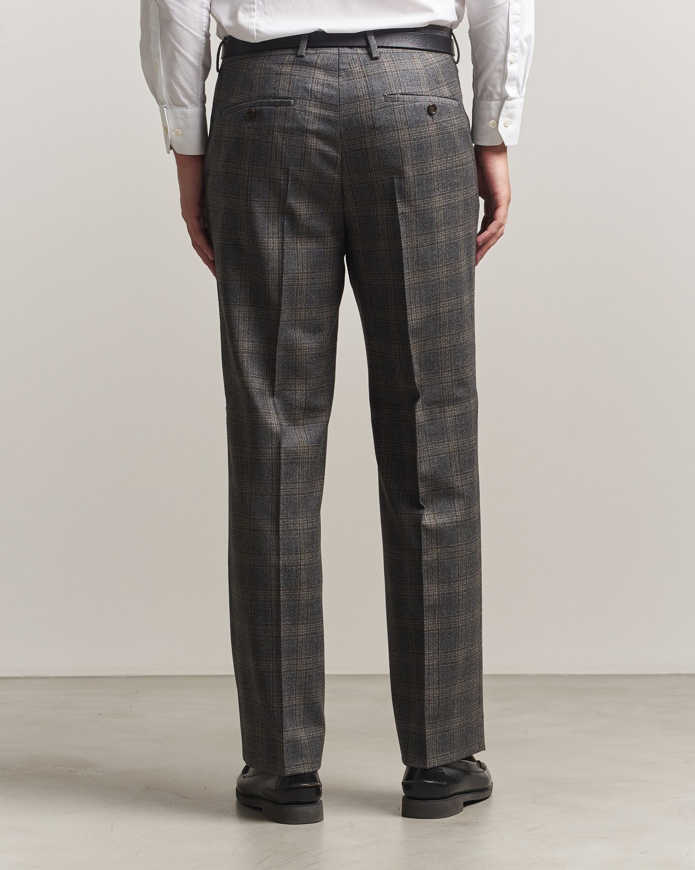 Homme | Pantalons | Gant | Wool Glencheck Suit Trousers Ceramic Grey