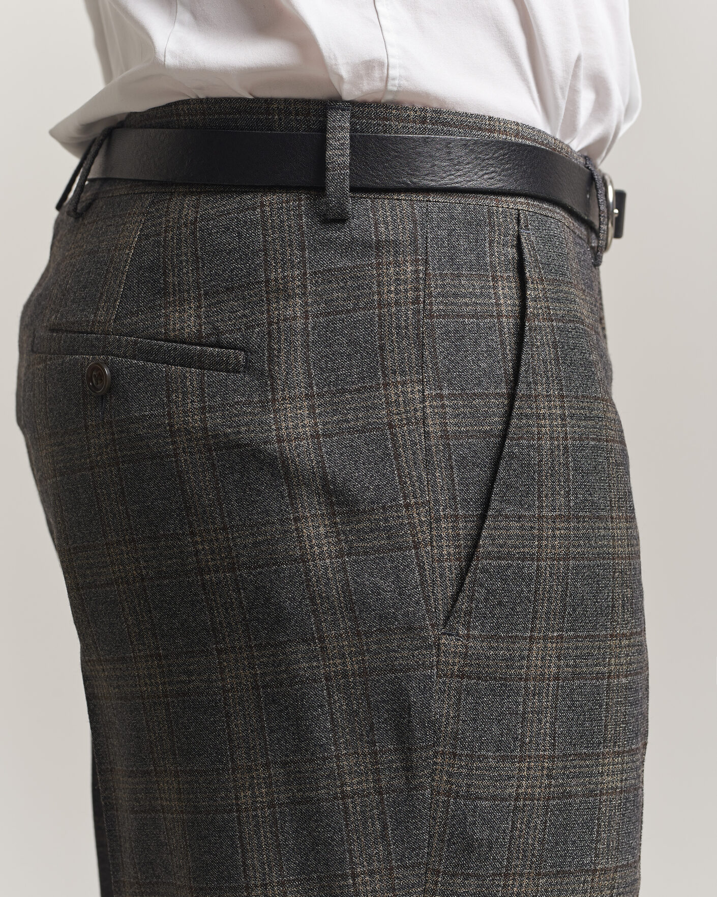 Homme | Pantalons | Gant | Wool Glencheck Suit Trousers Ceramic Grey