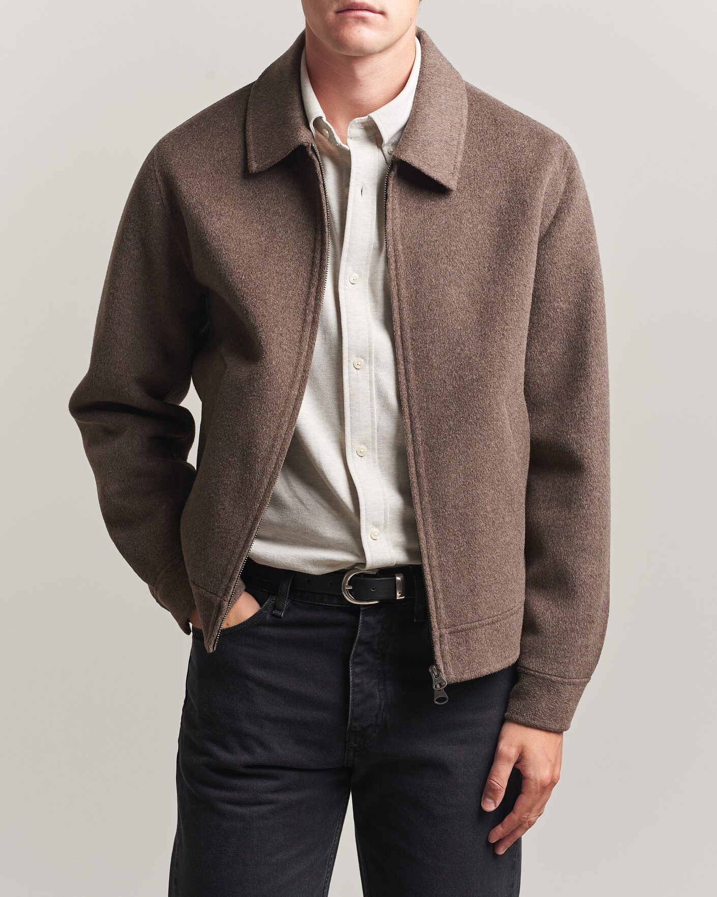 Homme | Manteaux Et Vestes | Gant | Handstitched Wool/Cashmere Jacket Shadow Brown