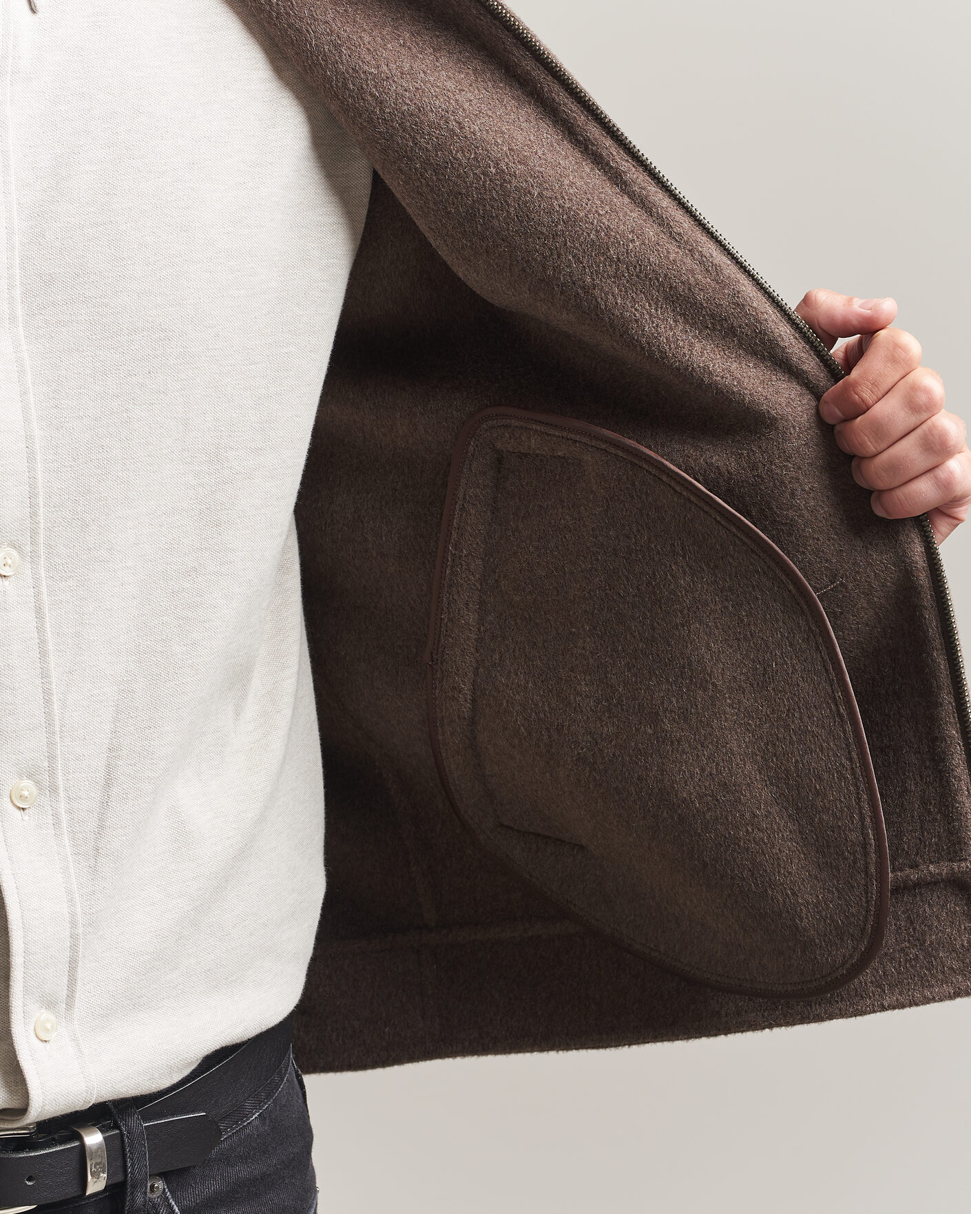 Homme | Manteaux Et Vestes | Gant | Handstitched Wool/Cashmere Jacket Shadow Brown