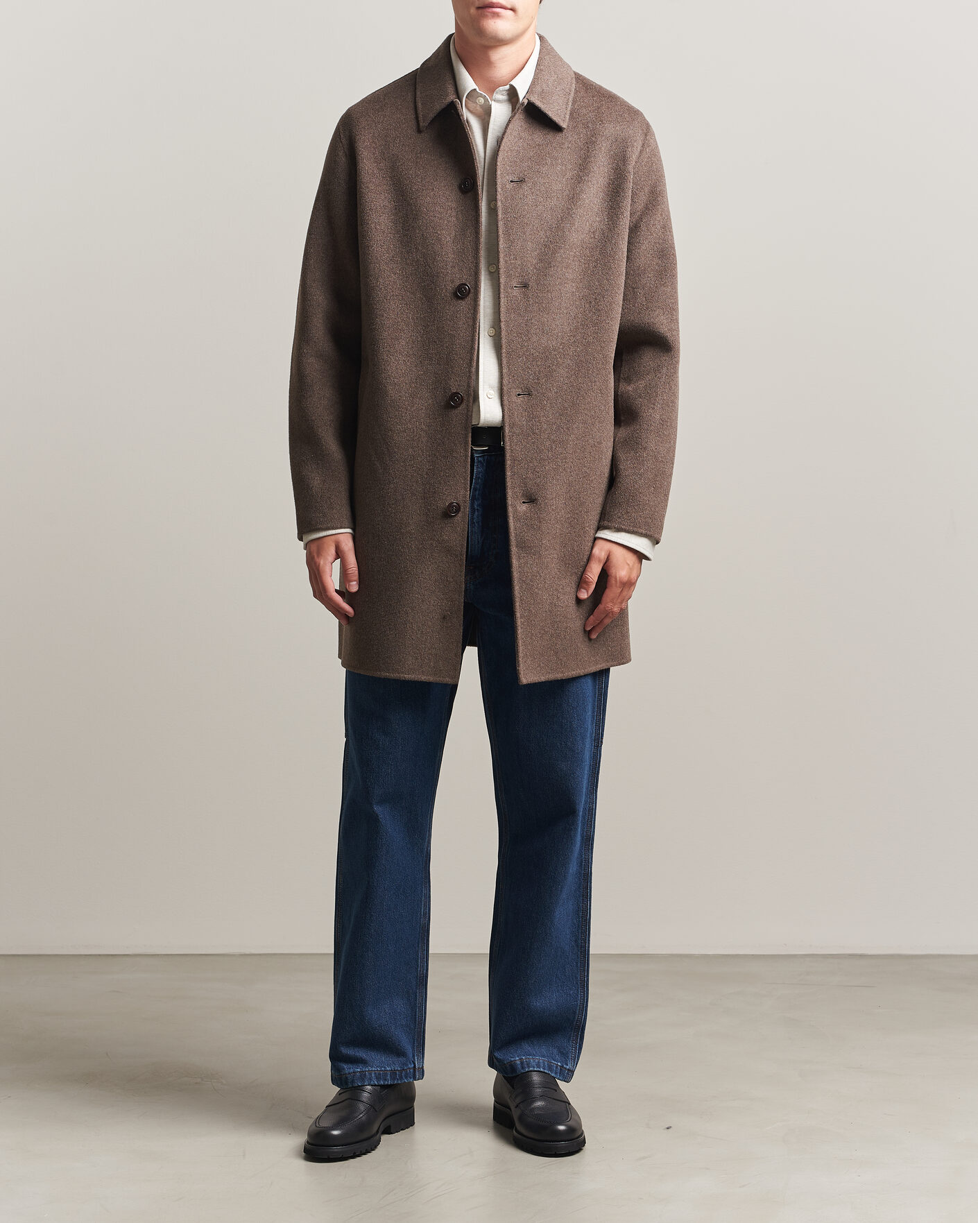 Homme | Manteaux Et Vestes | Gant | Handstitched Wool/Cashmere Top Coat Shadow Brown