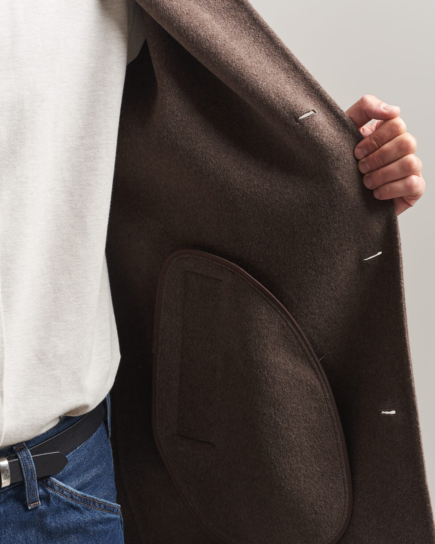 Homme | Manteaux Et Vestes | Gant | Handstitched Wool/Cashmere Top Coat Shadow Brown