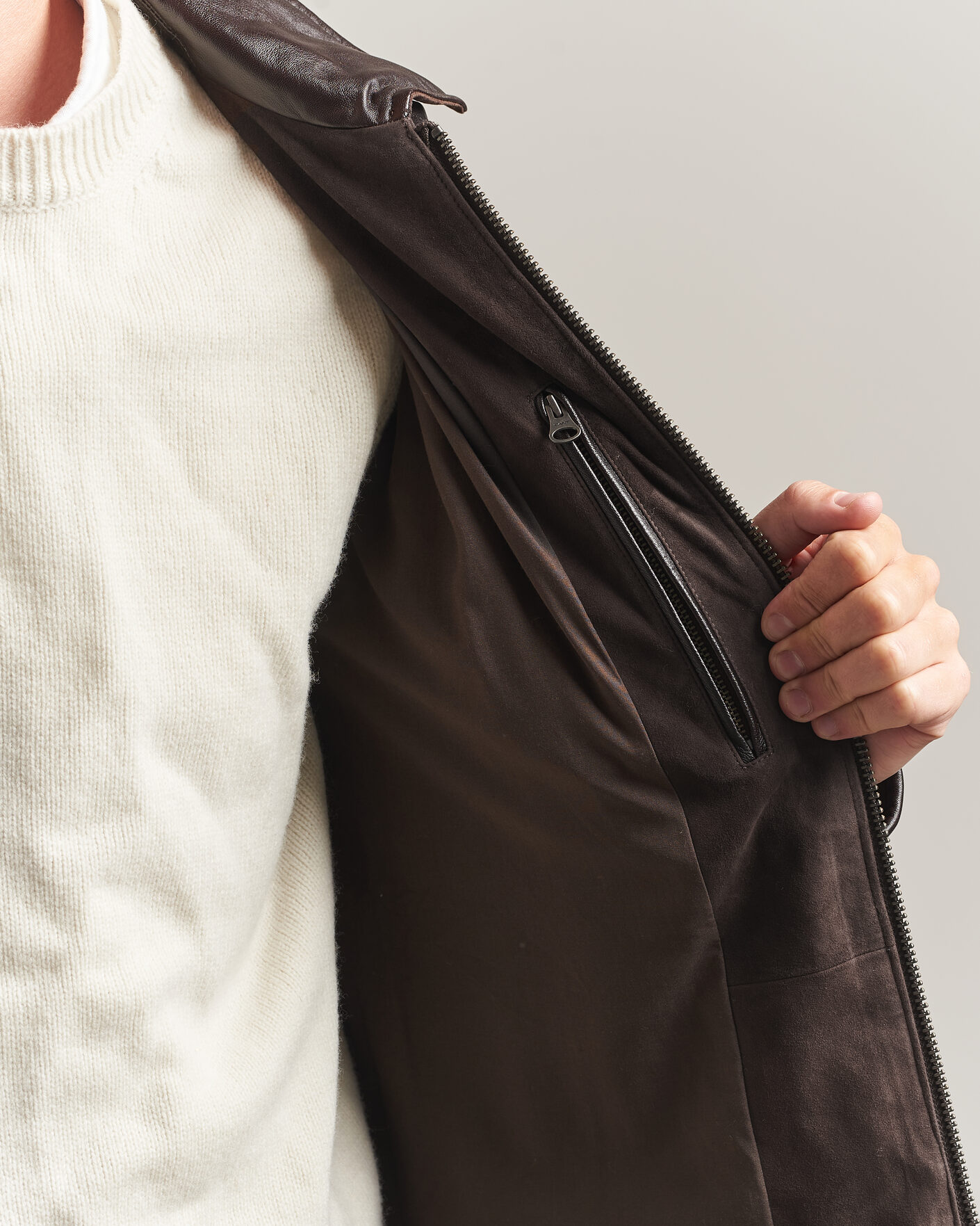 Homme | Manteaux Et Vestes | Gant | Quilted Suede Jacket Black Brown