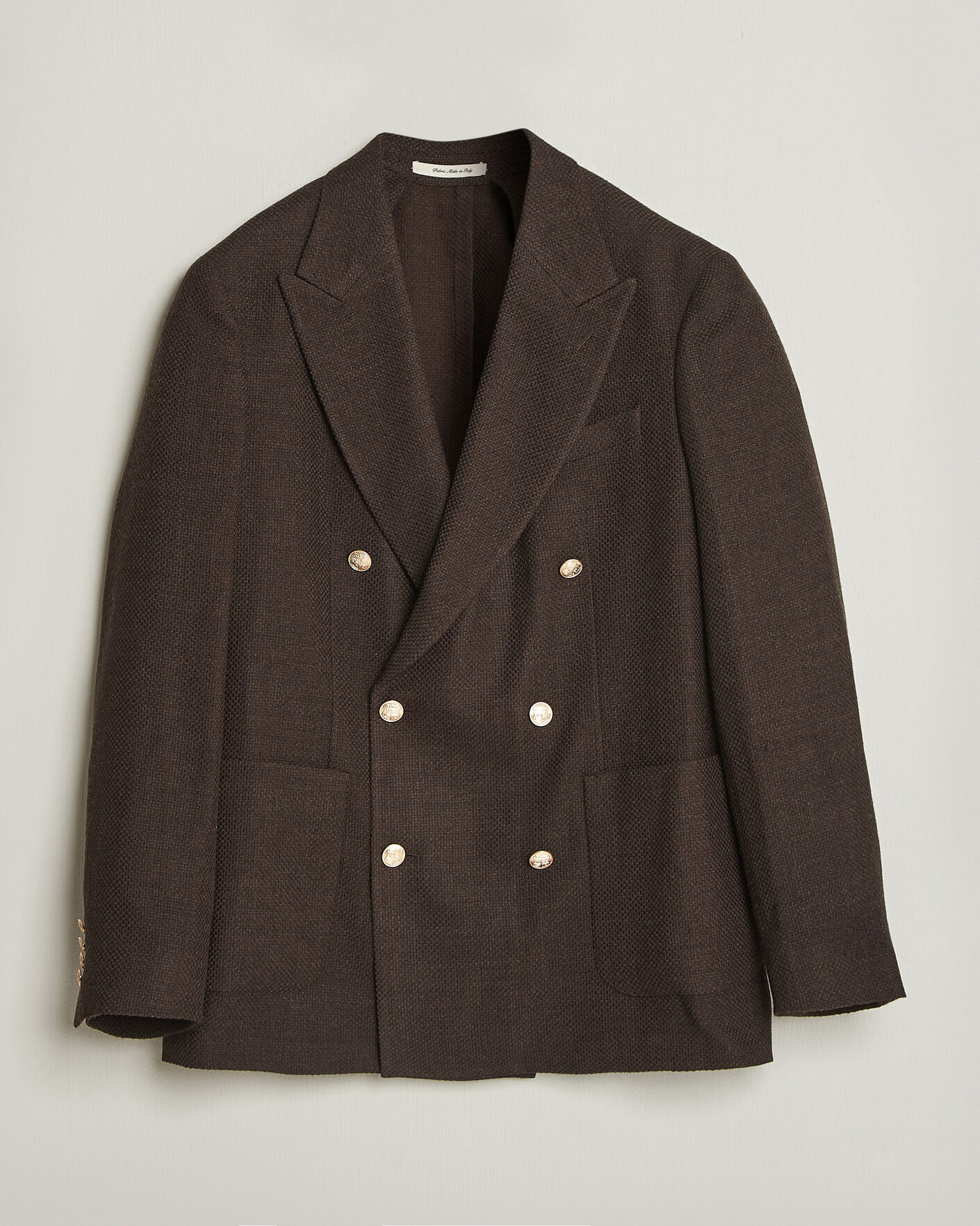 Homme | Blazers | Gant | Wool Textured Double Breasted Blazer Black Brown