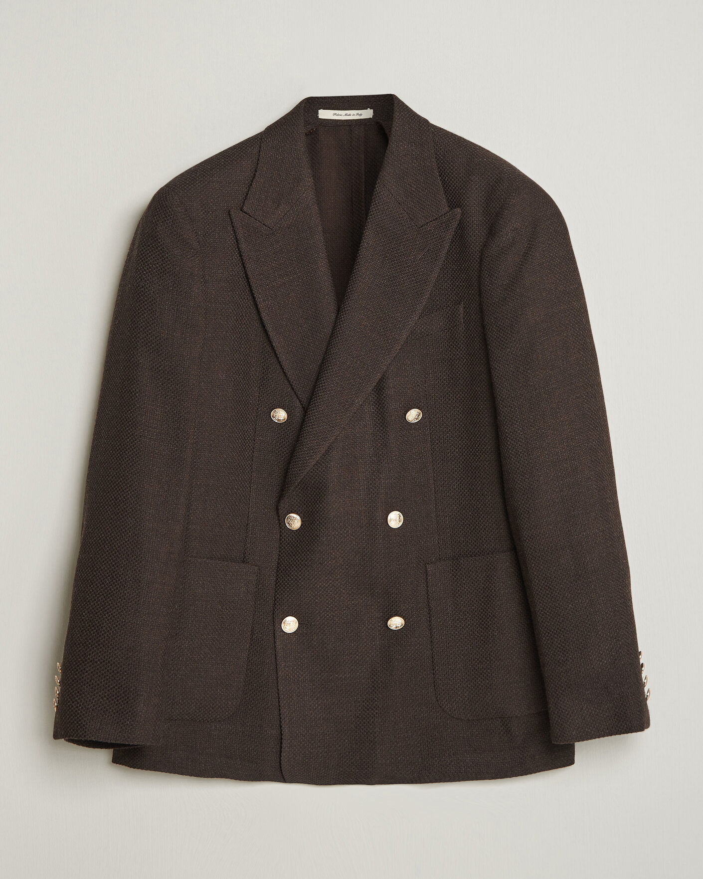 Homme | Blazers | Gant | Wool Textured Double Breasted Blazer Black Brown