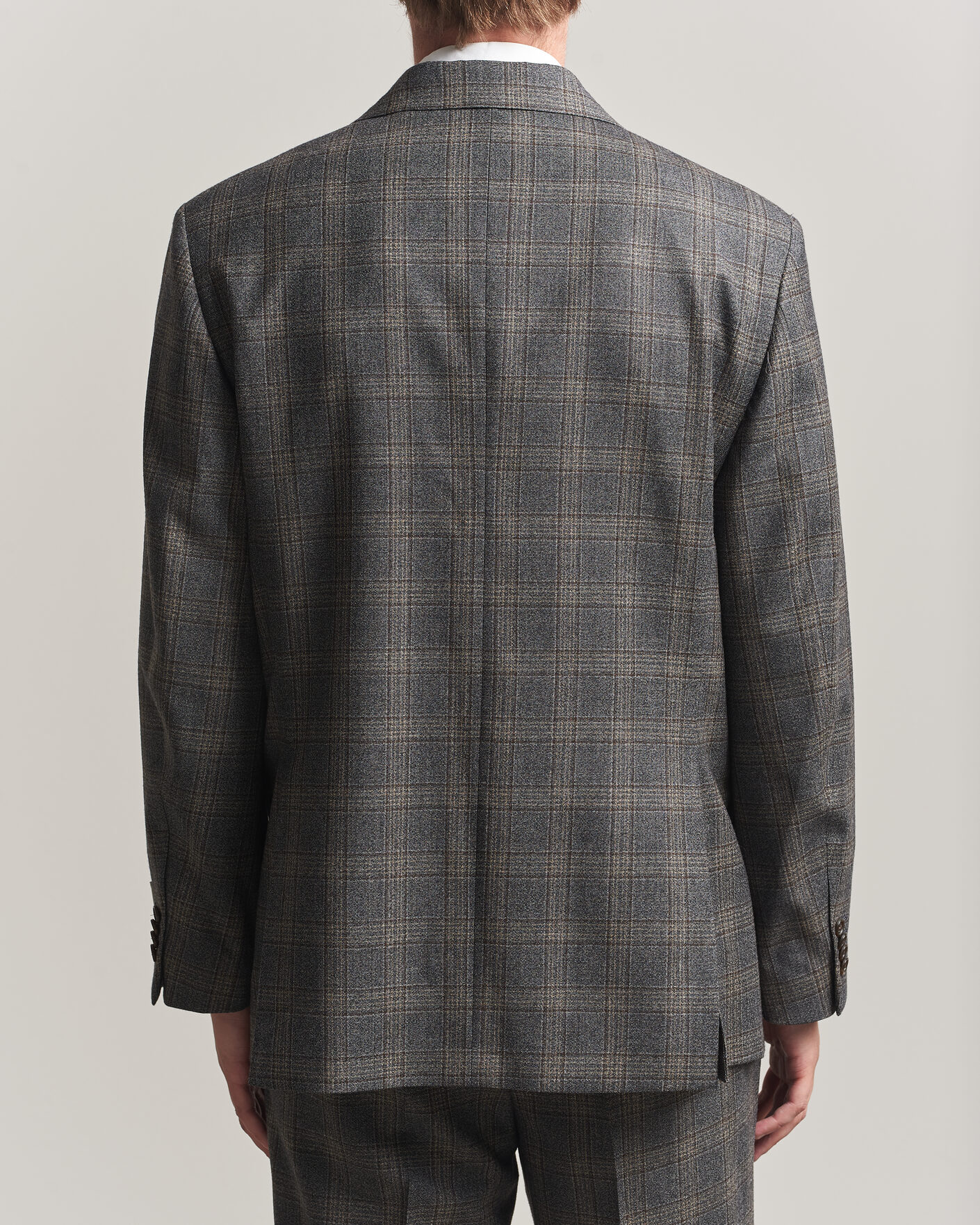 Homme | Blazers | Gant | Wool Glencheck Double Breasted Blazer Ceramic Grey