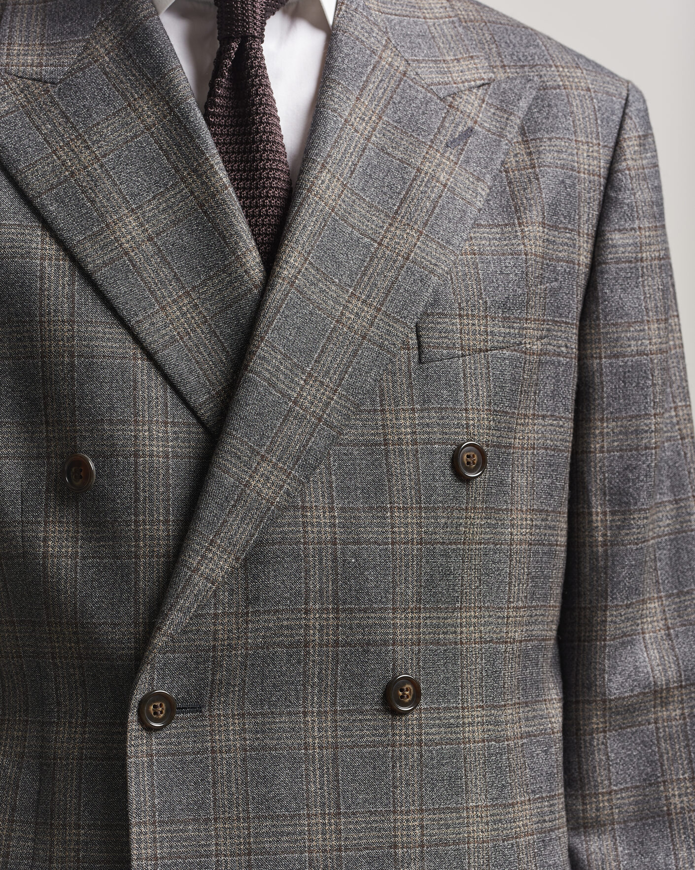 Homme | Blazers | Gant | Wool Glencheck Double Breasted Blazer Ceramic Grey