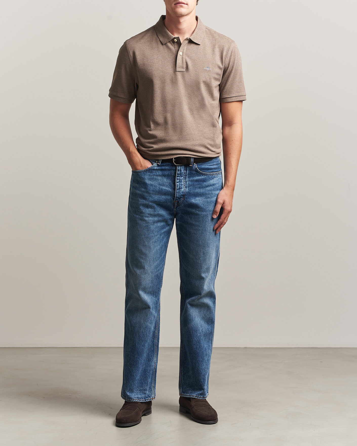 Homme | Polos | Gant | The Original Polo Dark Hazelnut Melange