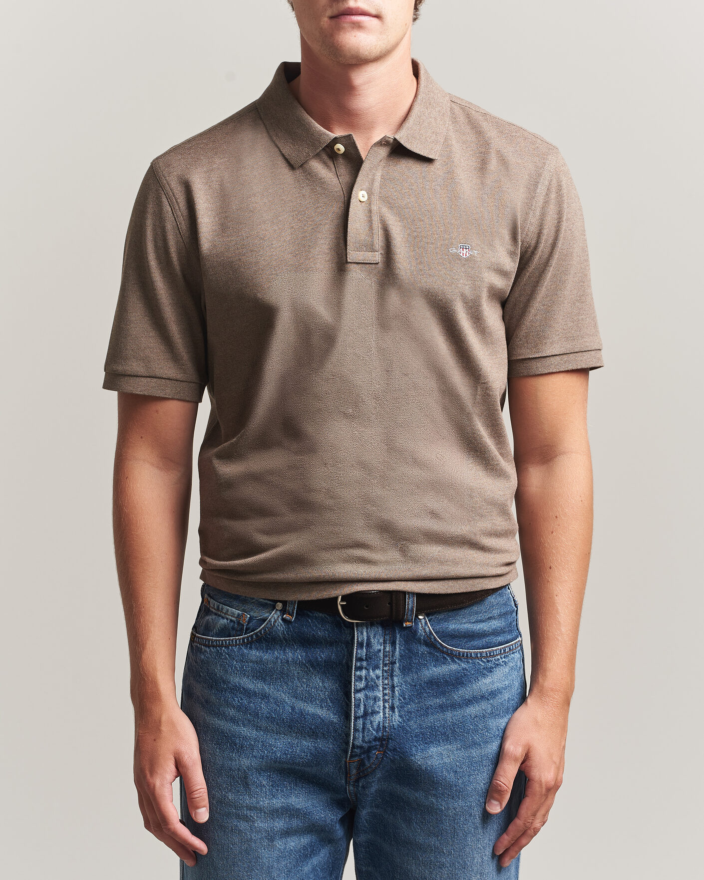 Homme | Polos | Gant | The Original Polo Dark Hazelnut Melange