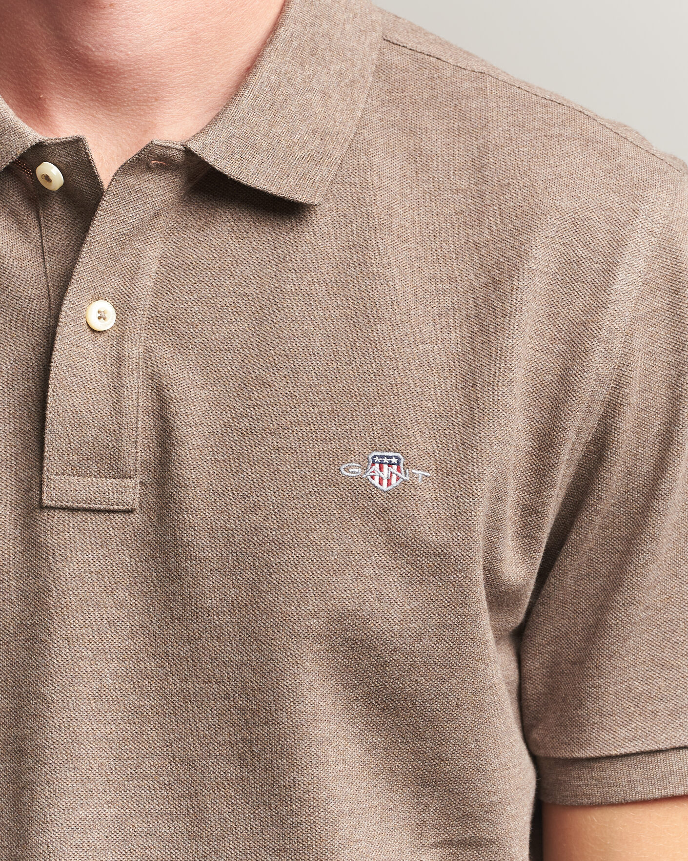 Homme | Polos | Gant | The Original Polo Dark Hazelnut Melange