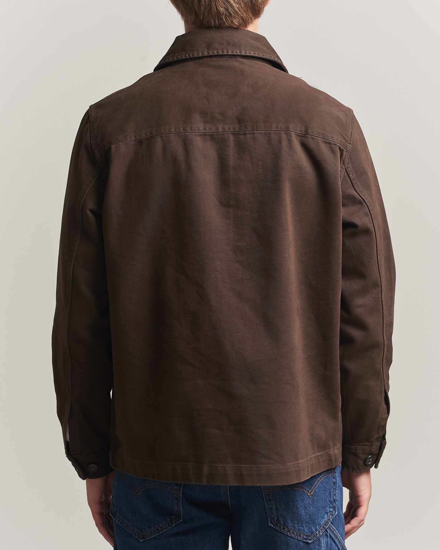 Homme | Chemises | Gant | Regular Fit Brushed Twill Overshirt Black Brown