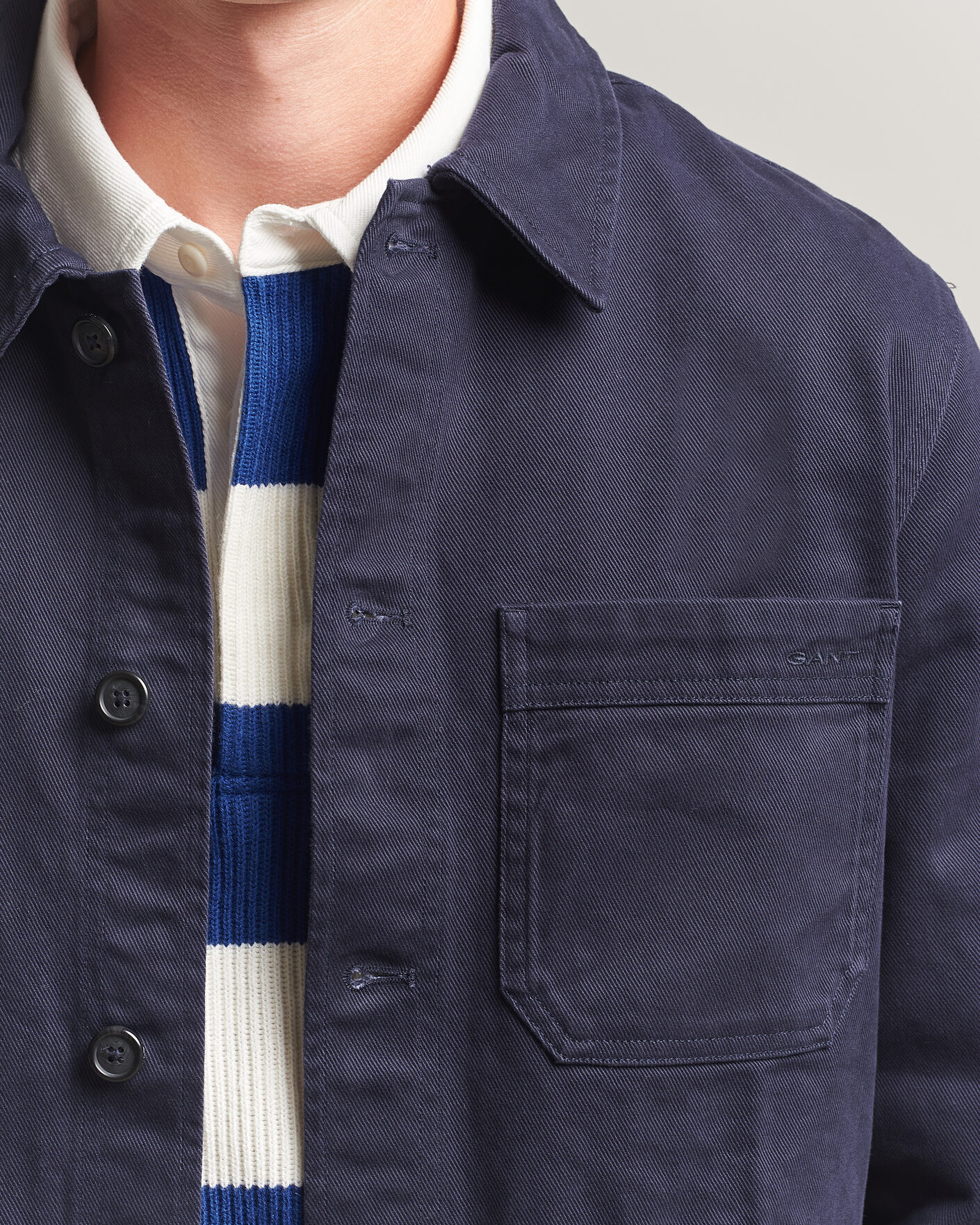 Homme | Chemises | Gant | Regular Fit Brushed Twill Overshirt Evening Blue