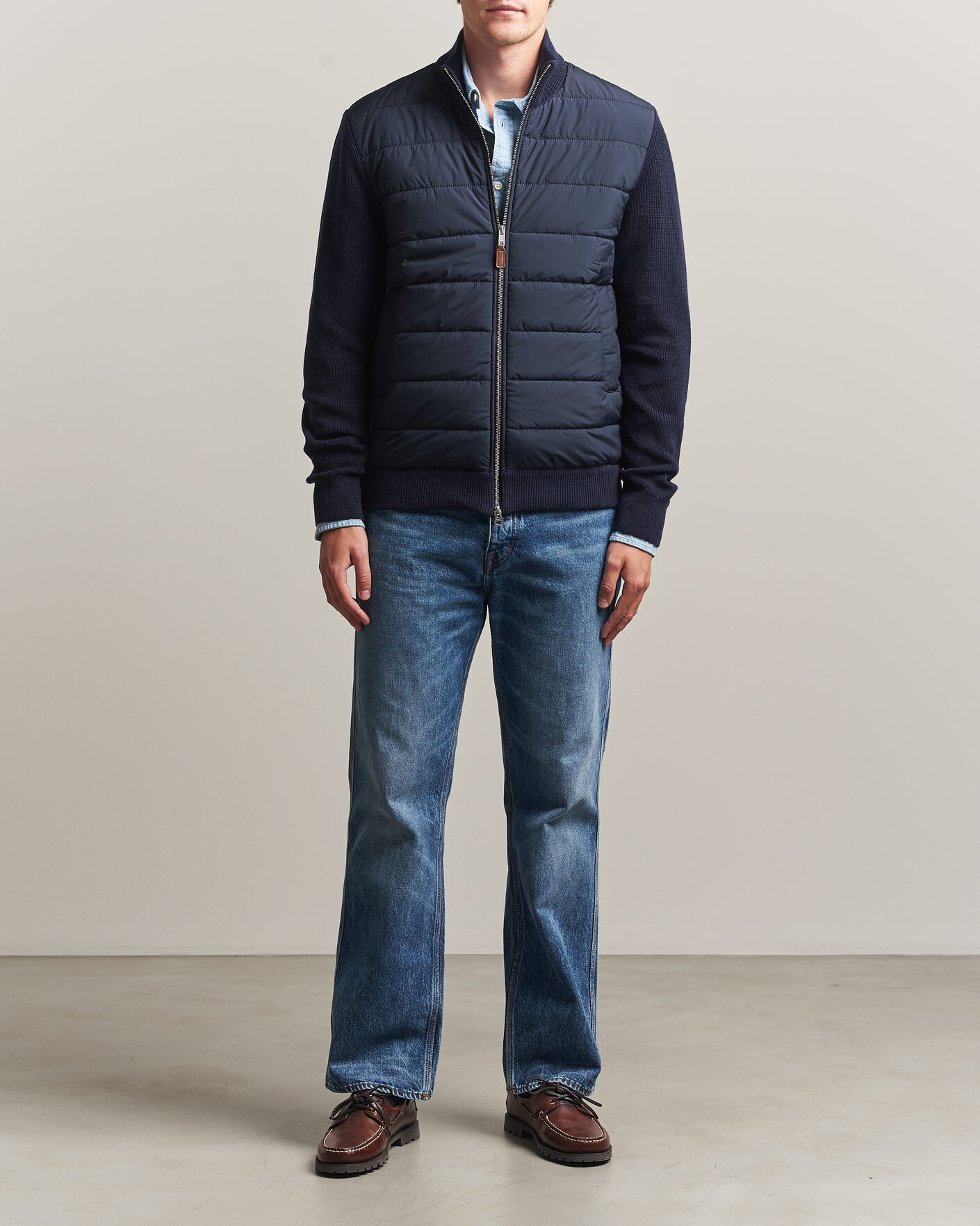 Homme | Pulls Et Tricots | Gant | Hybrid Full Zip Evening Blue