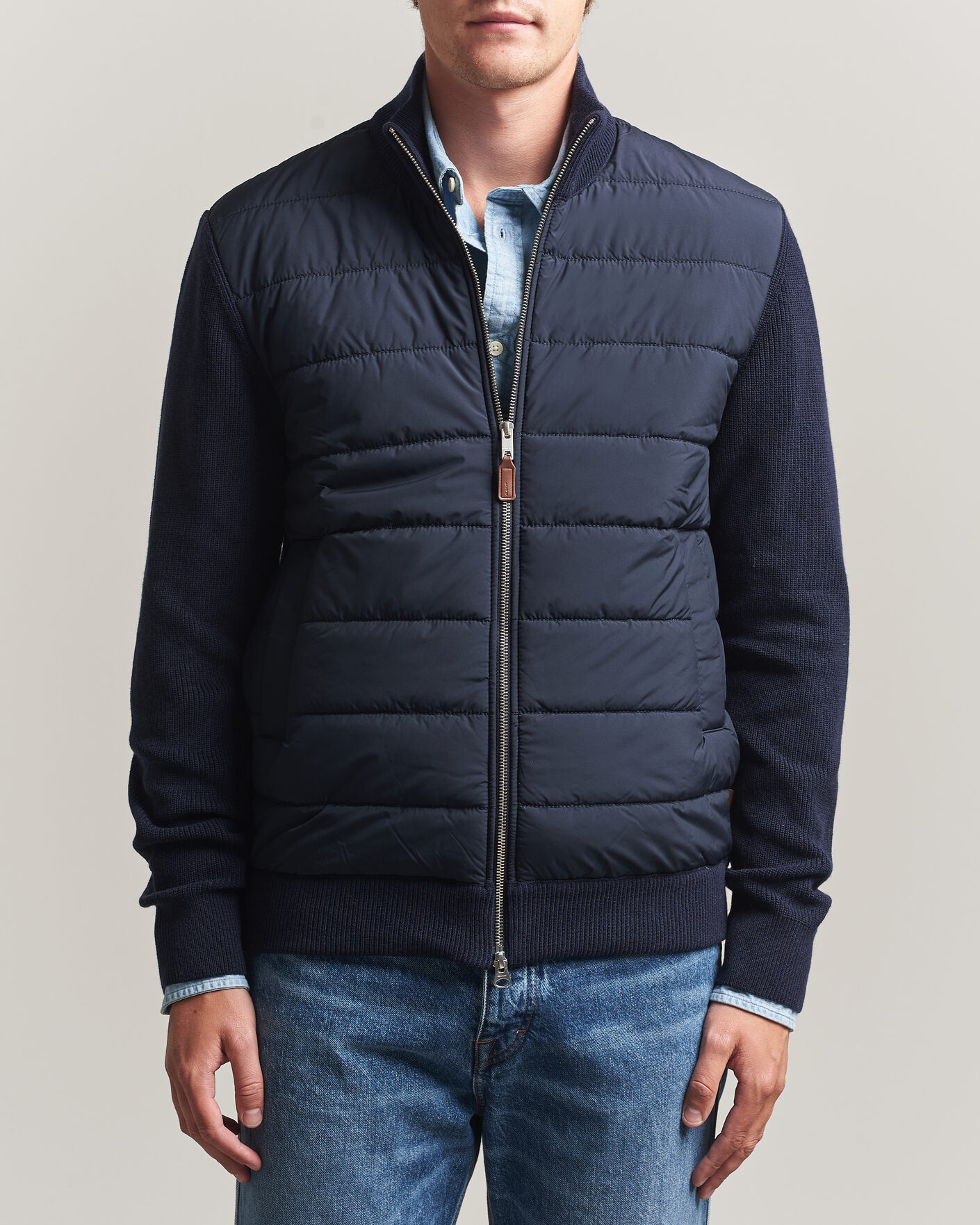 Homme | Pulls Et Tricots | Gant | Hybrid Full Zip Evening Blue
