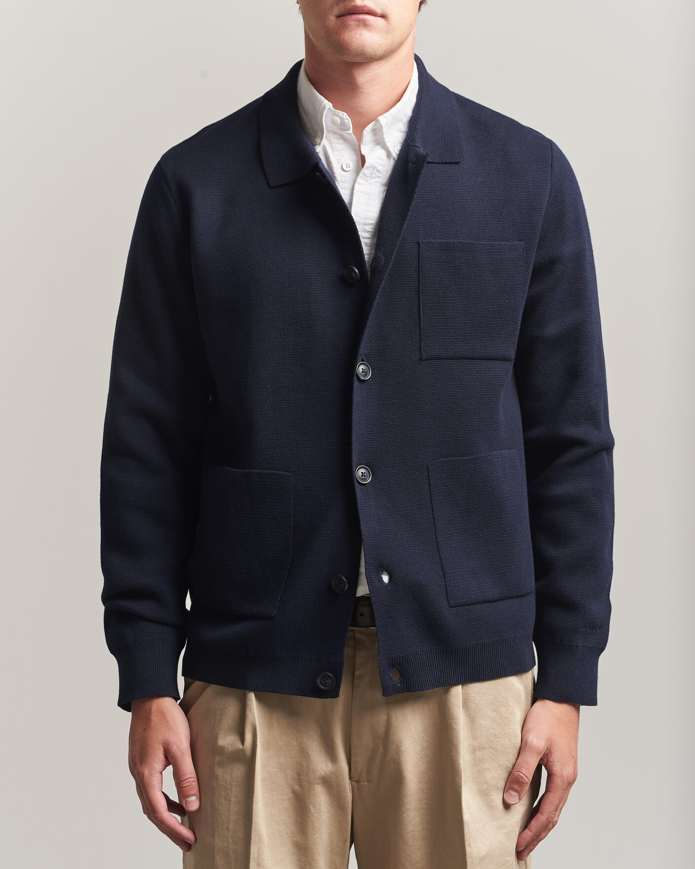 Homme | Pulls Et Tricots | Gant | Milano Knitted Cardigan Evening Blue