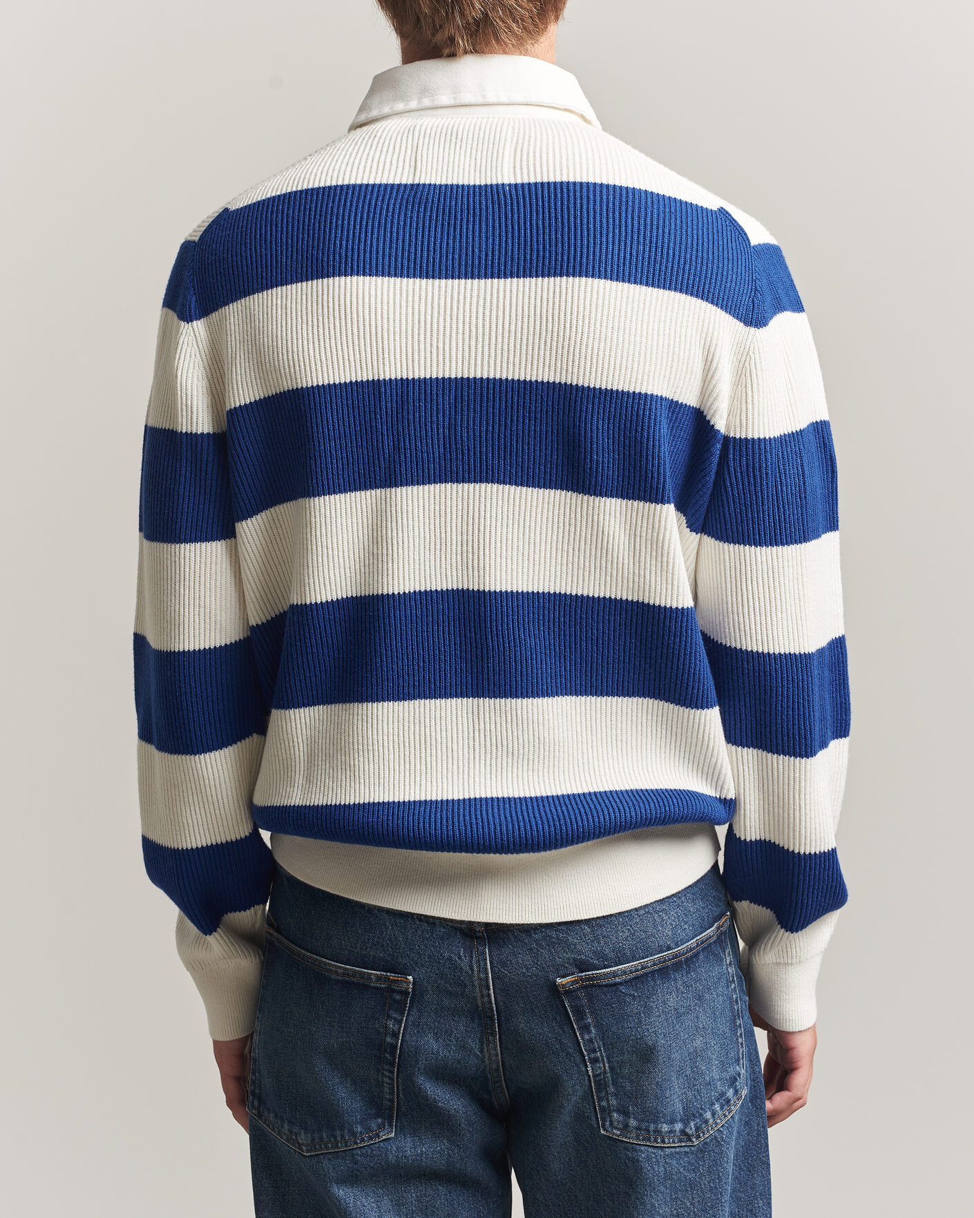 Homme | Pulls Et Tricots | Gant | Cotton/Merino Knitted Striped Rugger Cream