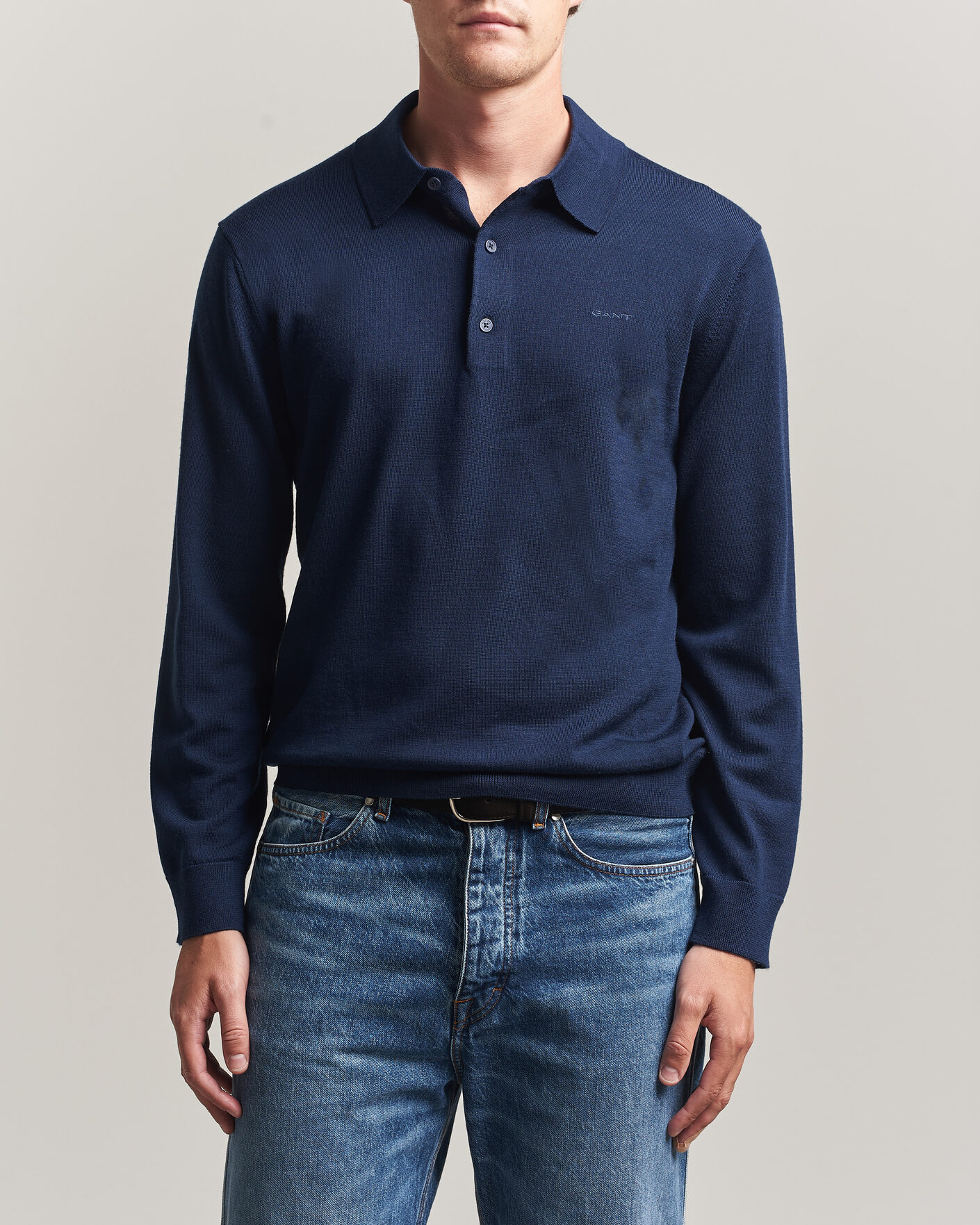 Homme | Pulls Et Tricots | Gant | Extrafine Merino Knitted Polo Marine