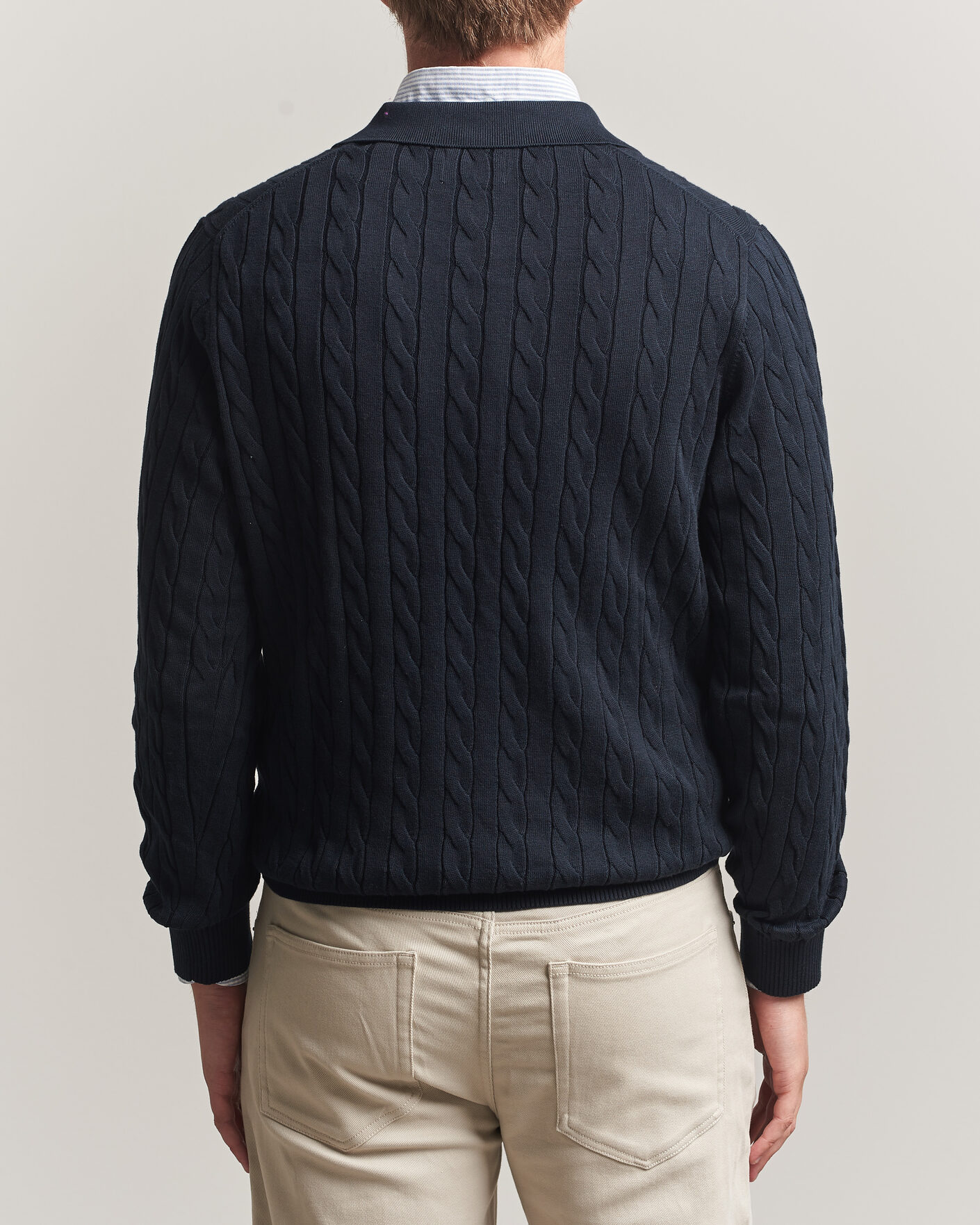 Homme | Pulls Et Tricots | Gant | Cotton Cable Polo Evening Blue