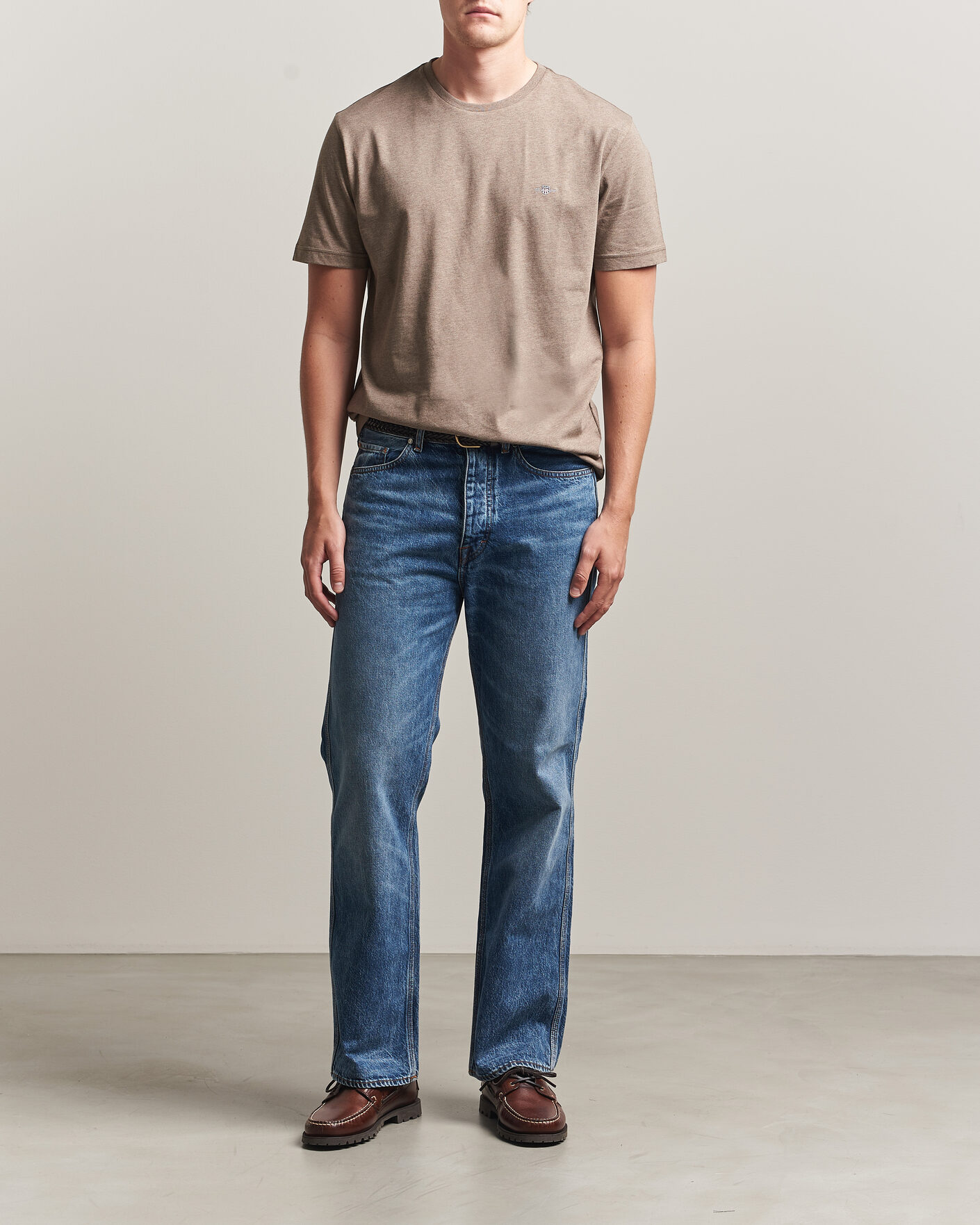 Homme | T-shirts | Gant | The Original T-Shirt Dark Hazelnut Melange