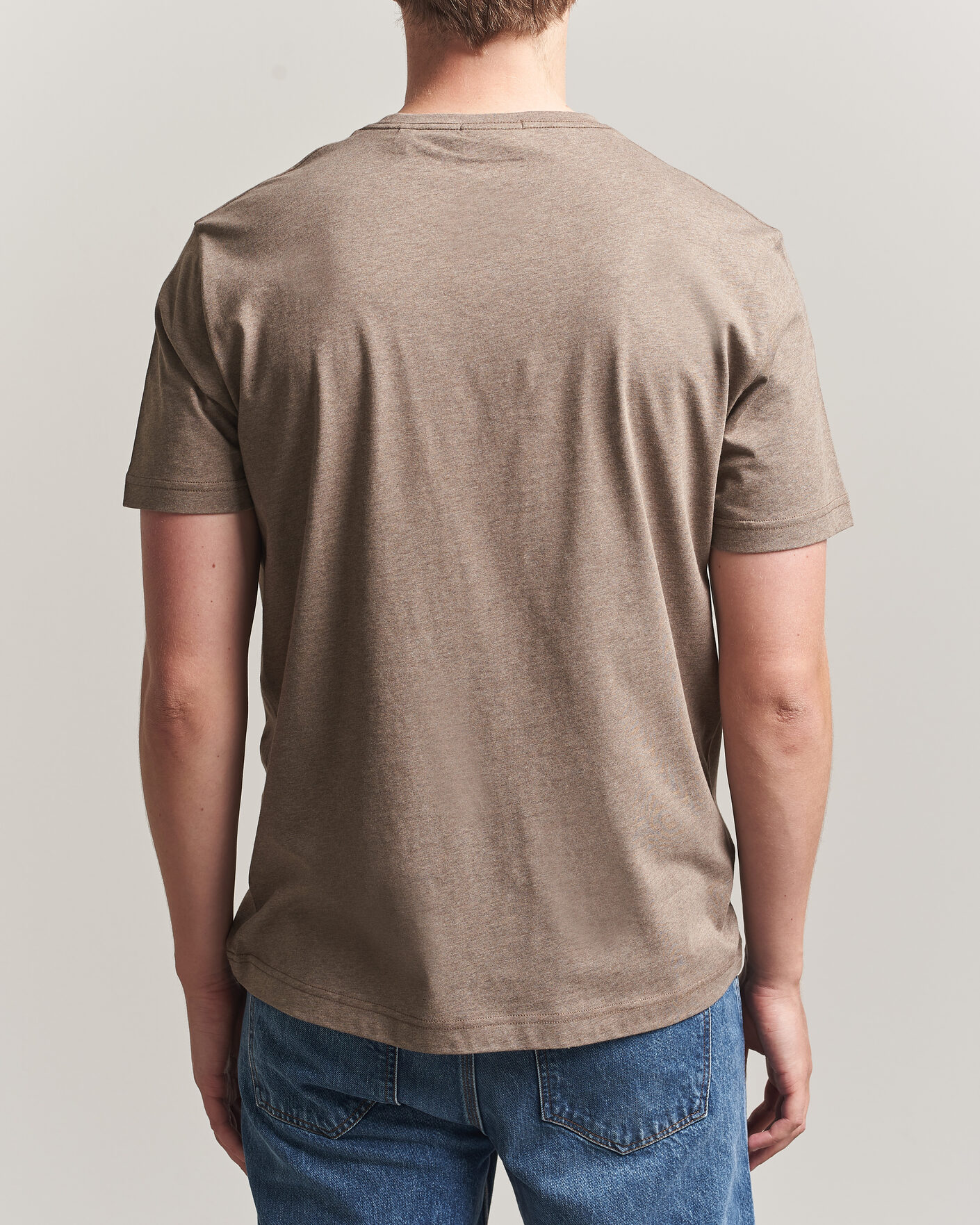 Homme | T-shirts | Gant | The Original T-Shirt Dark Hazelnut Melange