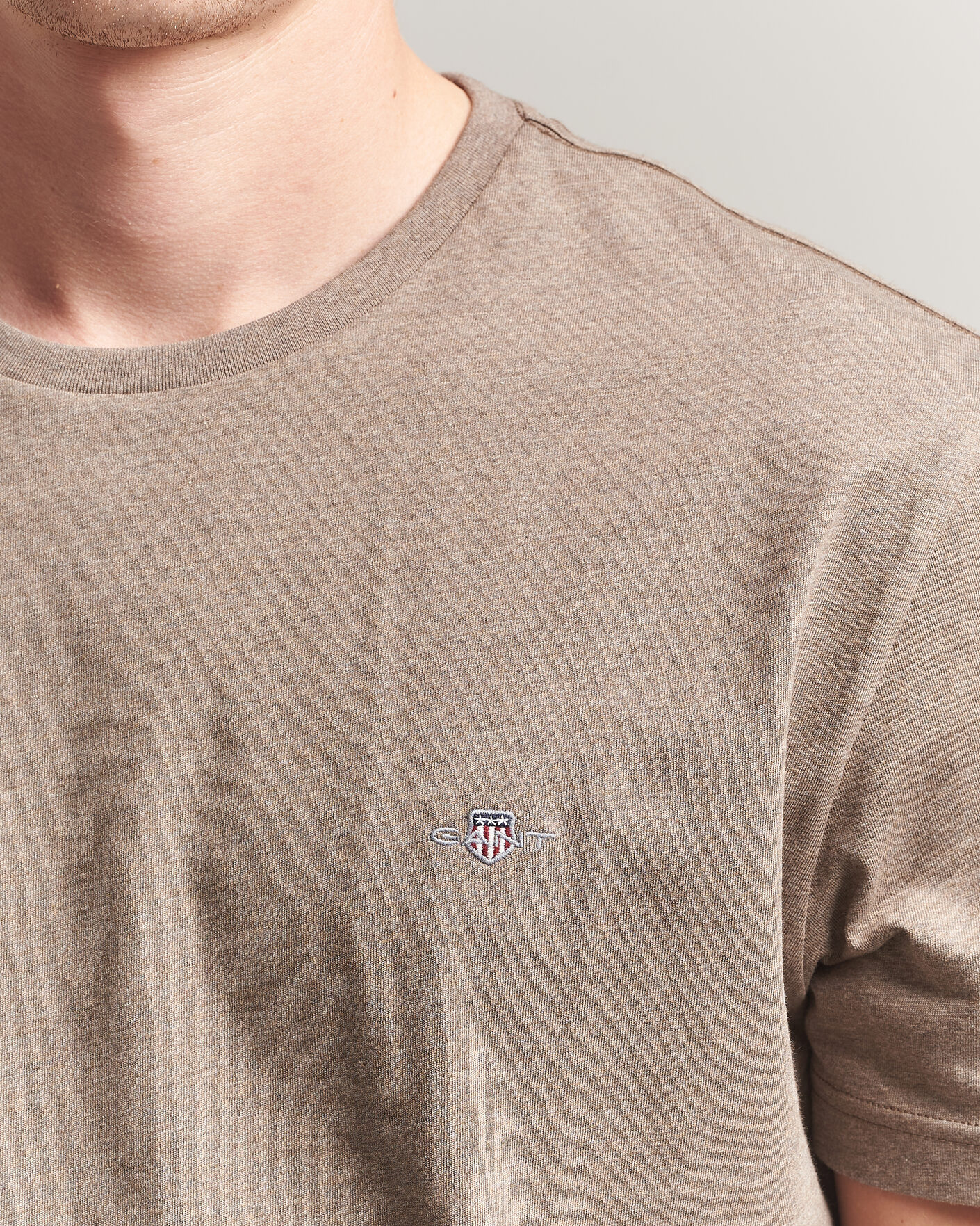 Homme | T-shirts | Gant | The Original T-Shirt Dark Hazelnut Melange