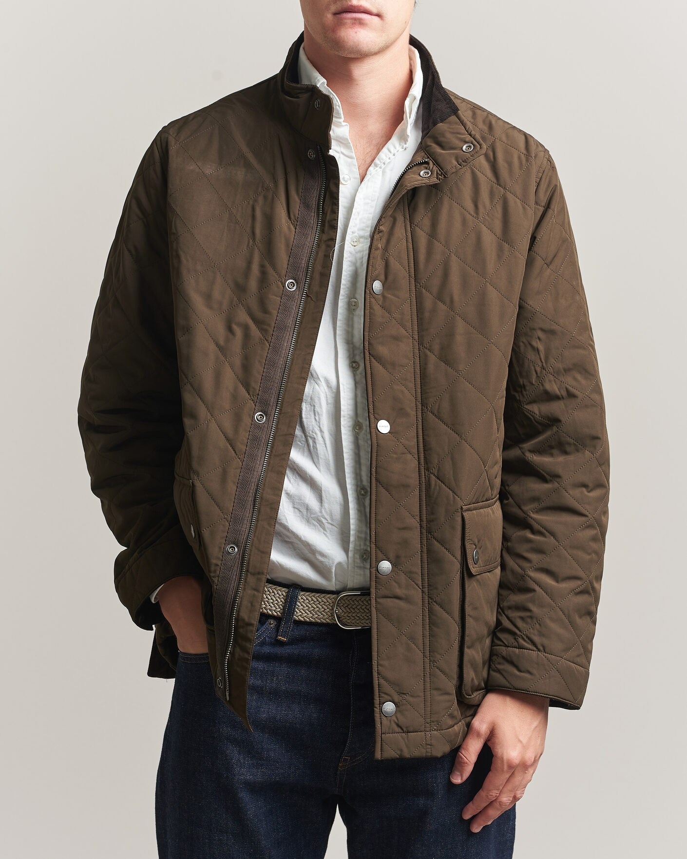 Homme | Manteaux Et Vestes | Gant | Classic Quilted Mid Jacket Black Brown