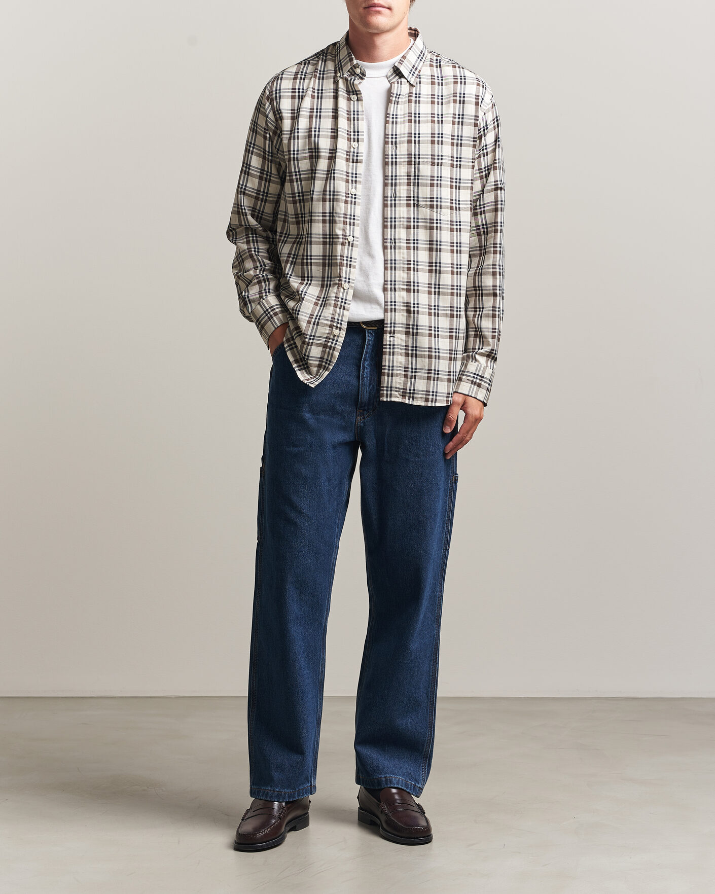 Homme | Chemises | Gant | Regular Fit Twill Checked Shirt Sand