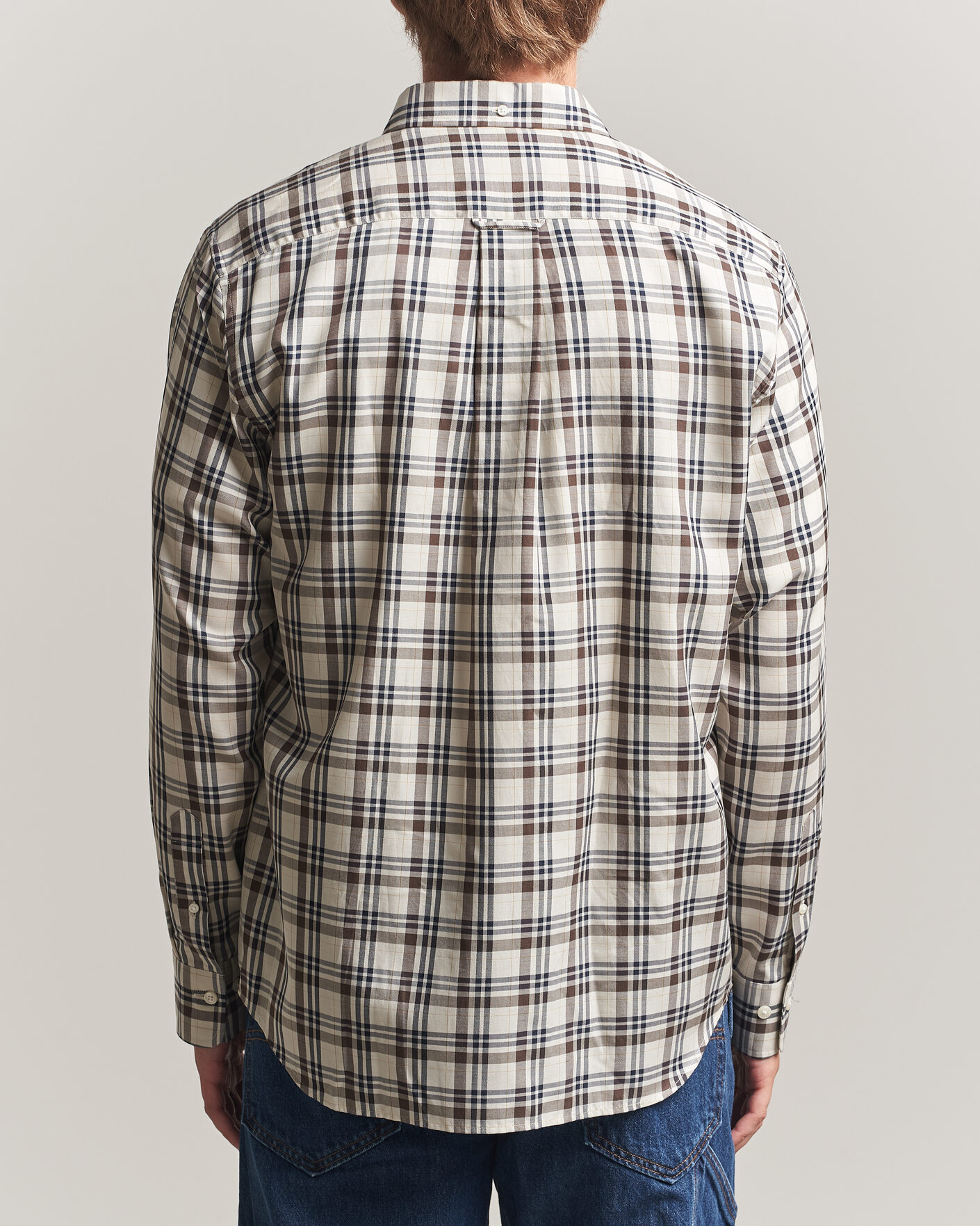 Homme | Chemises | Gant | Regular Fit Twill Checked Shirt Sand