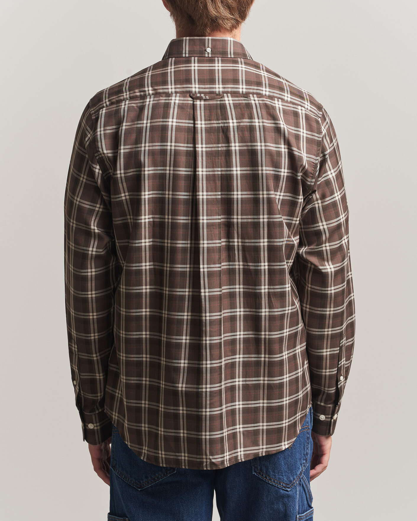 Homme | Chemises | Gant | Regular Fit Twill Checked Shirt Faded Taupe