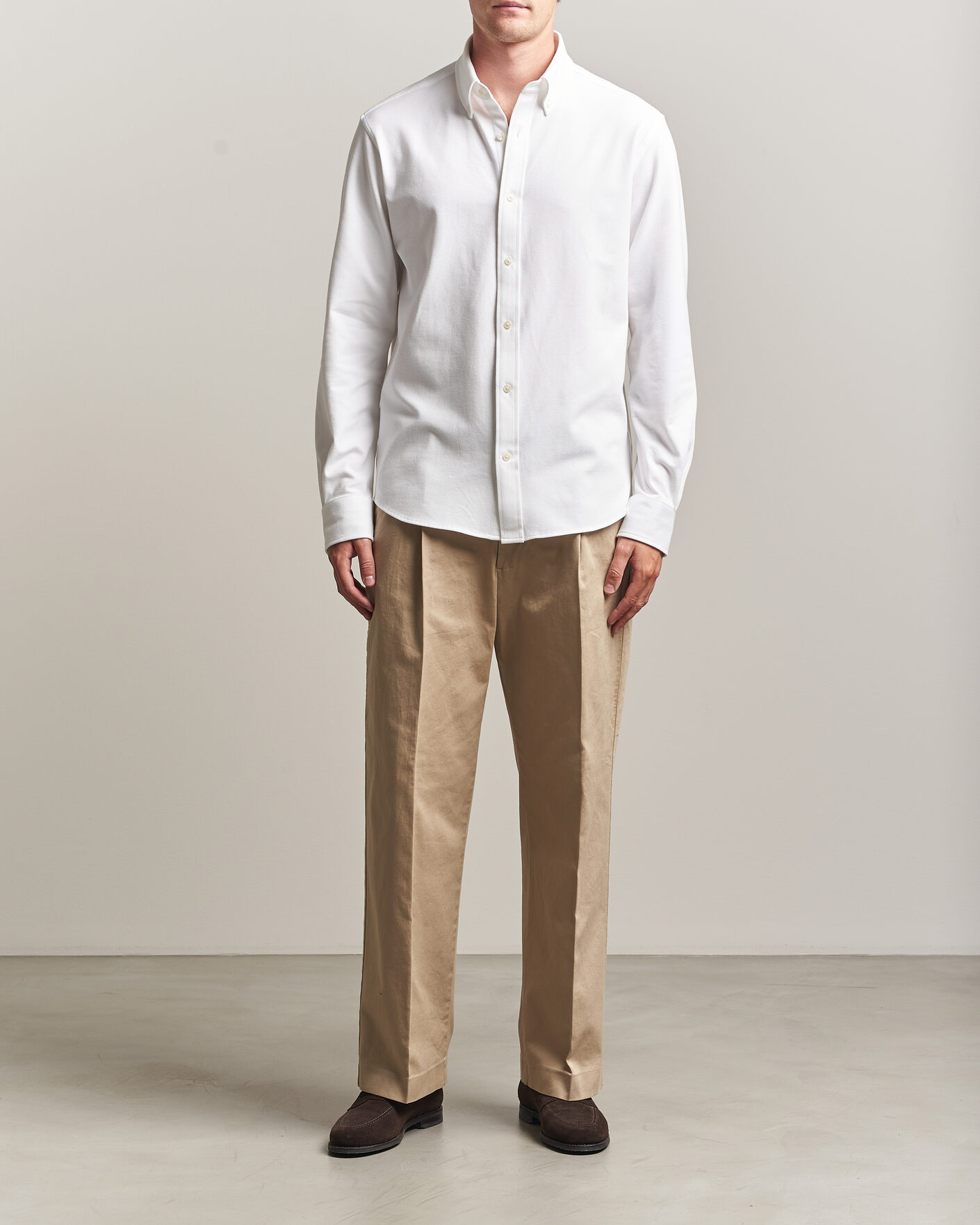 Homme | Chemises | Gant | Regular Fit Jersey Pique Shirt White