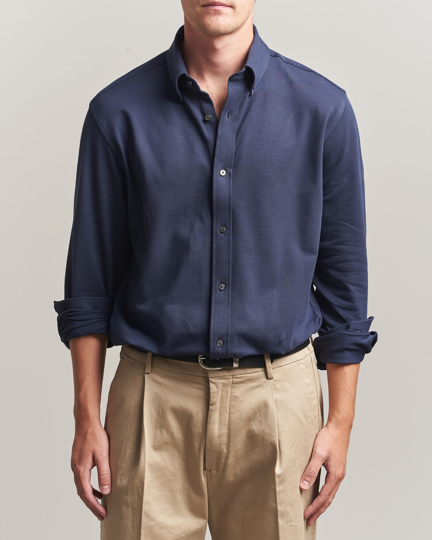 Homme | Chemises | Gant | Regular Fit Jersey Pique Shirt Marine