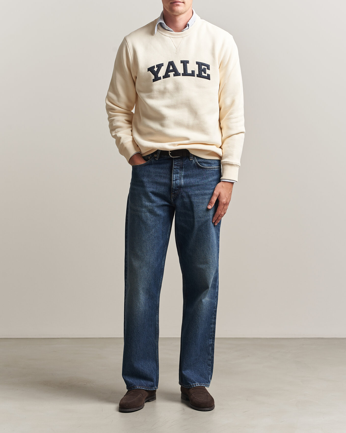 Homme | Pulls Et Tricots | Gant | YALE Crew Neck Sweatshirt Cream