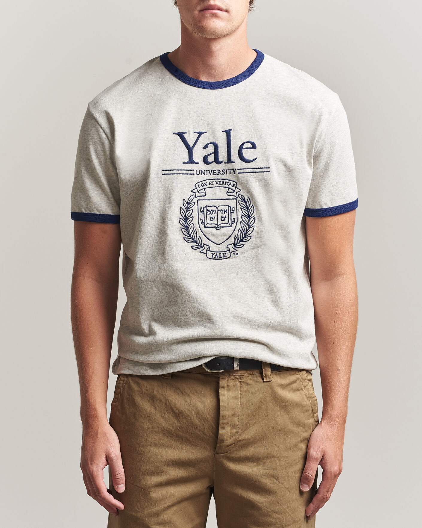 Homme | T-shirts | Gant | YALE Crew Neck T-Shirt Grey Melange
