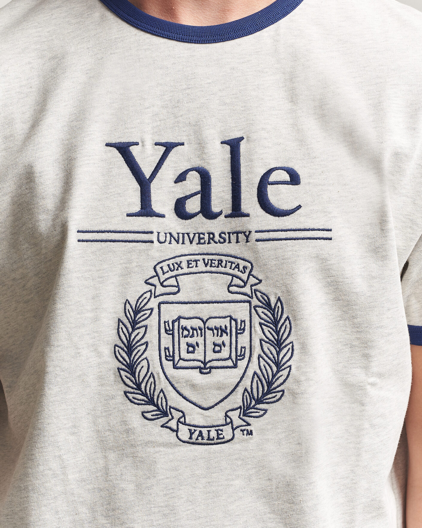 Homme | T-shirts | Gant | YALE Crew Neck T-Shirt Grey Melange