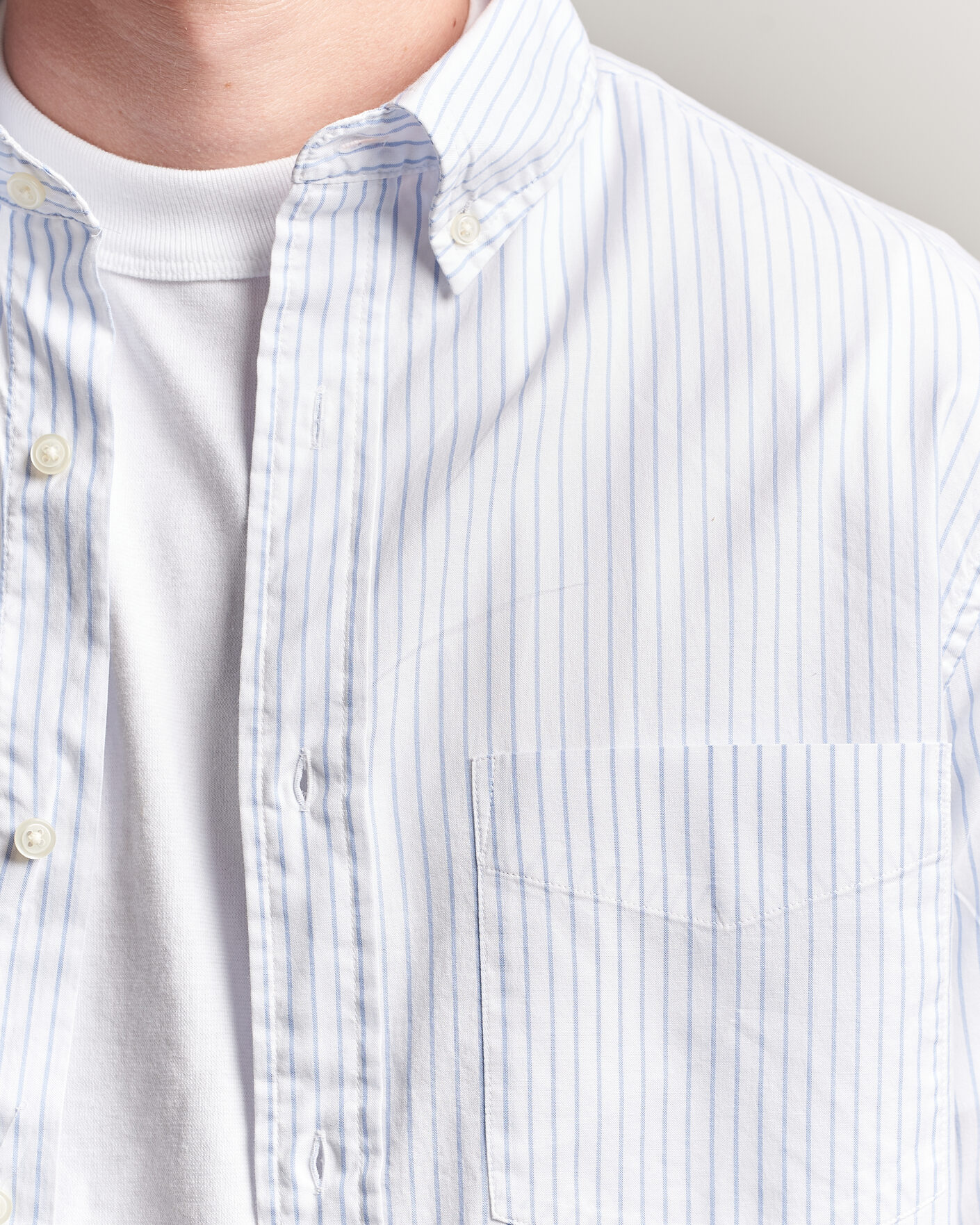 Homme | Chemises | Gant | YALE Regular Fit Striped Oxford Shirt Light Blue