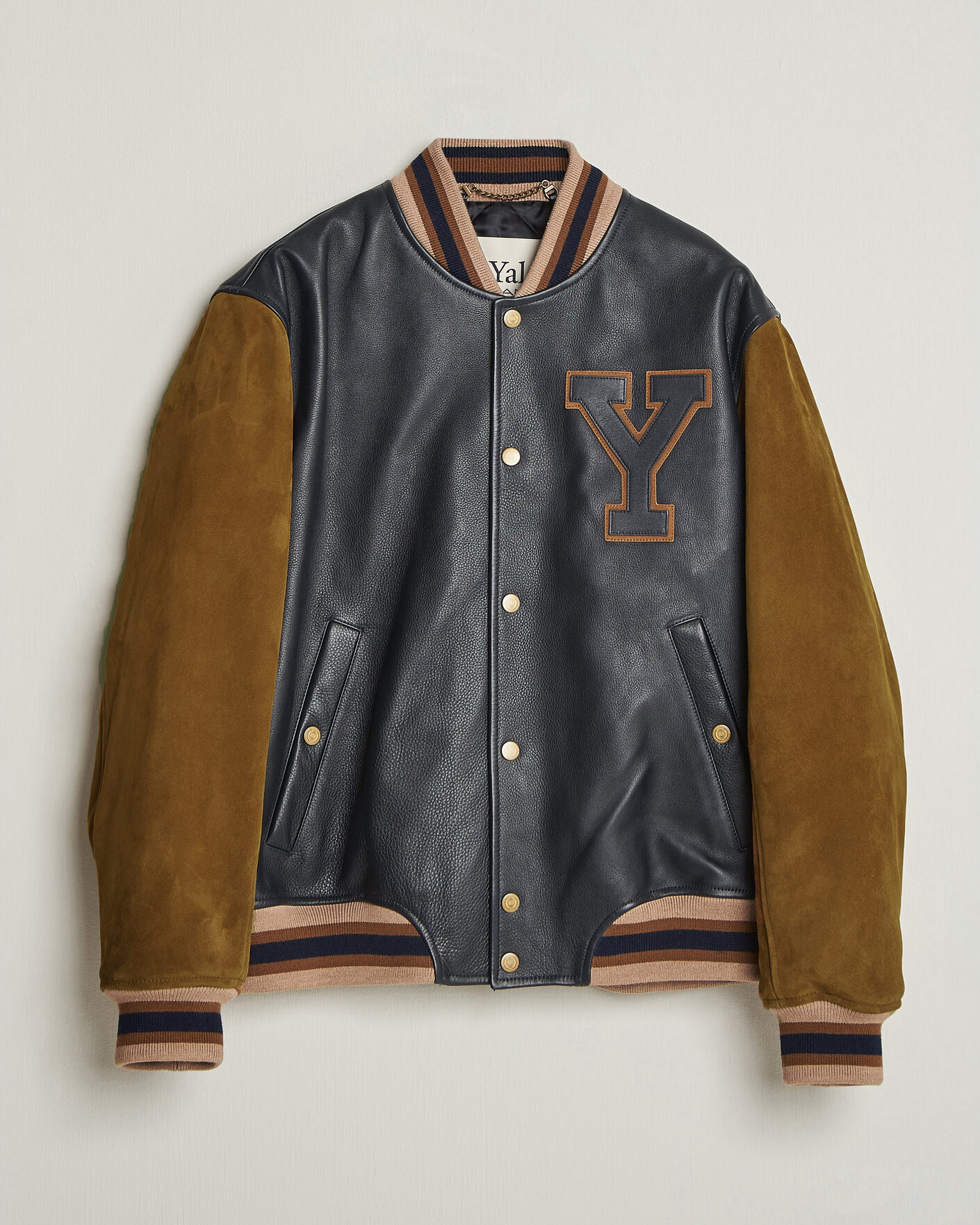 Homme | Manteaux Et Vestes | Gant | YALE Suede/Leather Varsity Jacket Navy