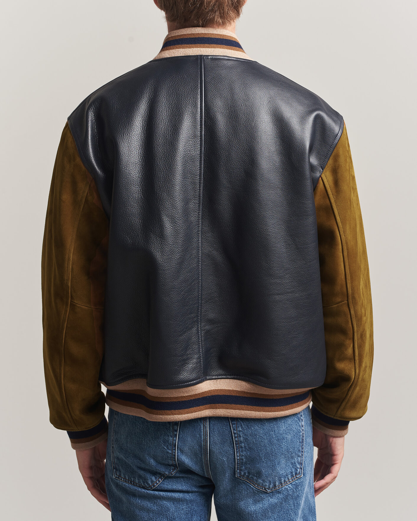 Homme | Manteaux Et Vestes | Gant | YALE Suede/Leather Varsity Jacket Navy