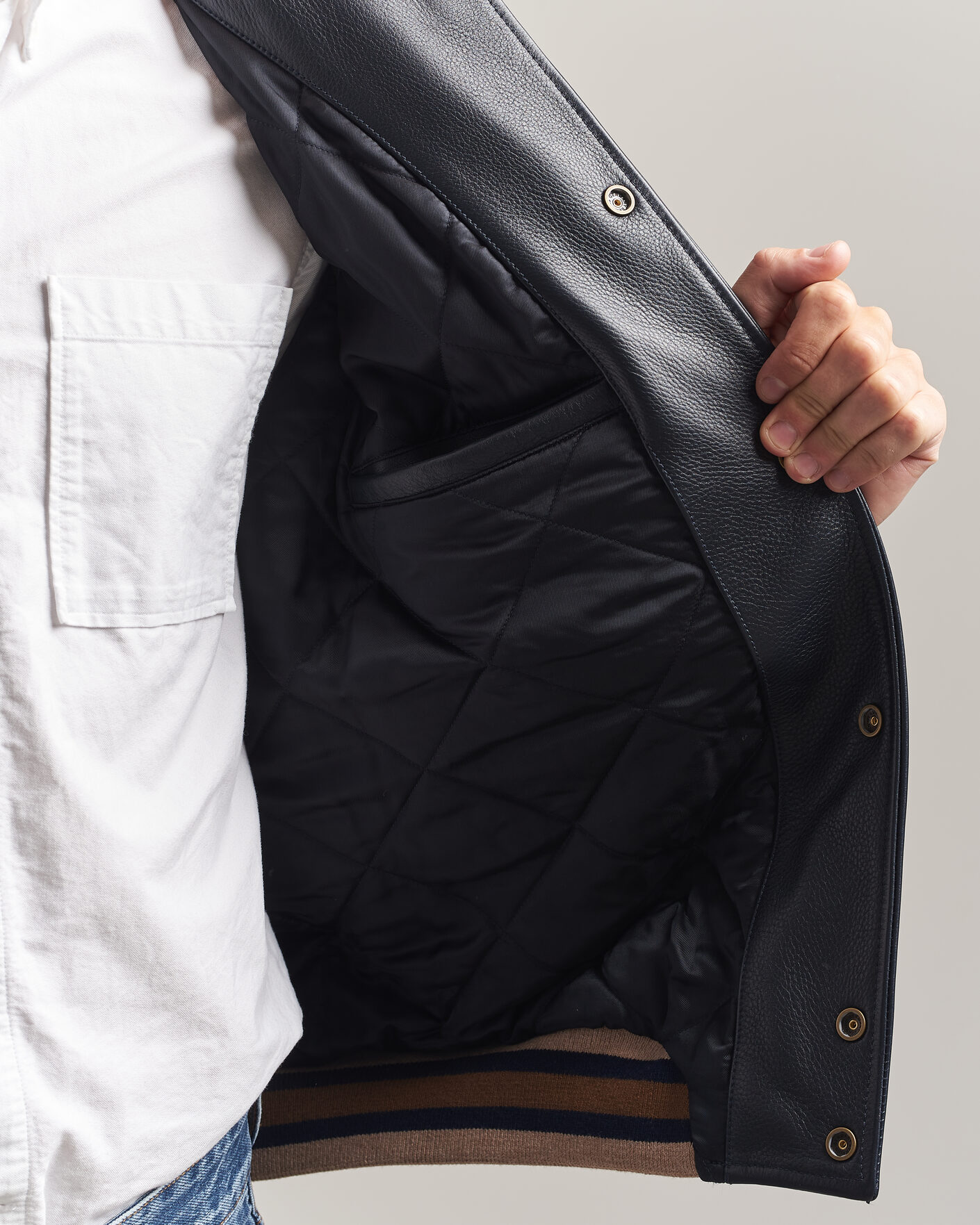 Homme | Manteaux Et Vestes | Gant | YALE Suede/Leather Varsity Jacket Navy