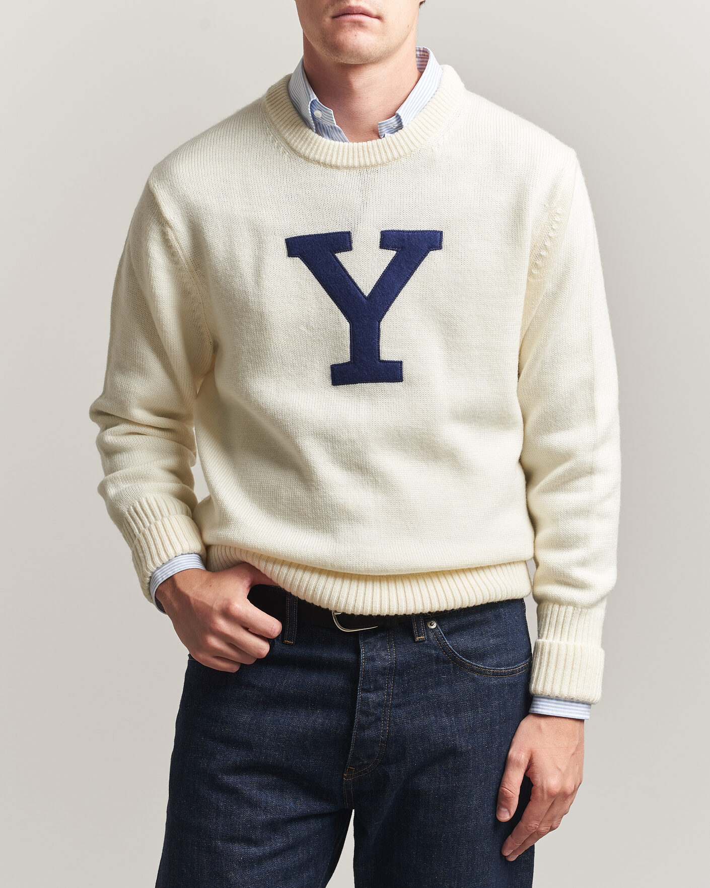 Homme | Pulls Et Tricots | Gant | YALE Merino Crew Neck Cream