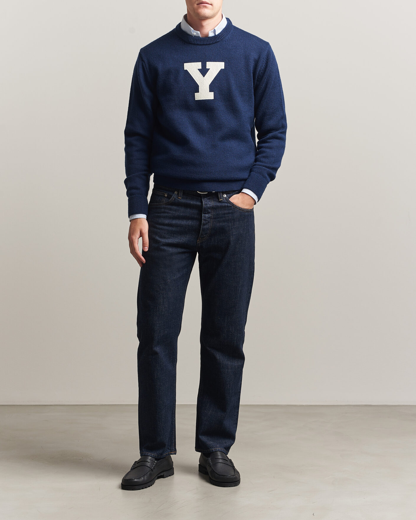 Homme | Pulls Et Tricots | Gant | YALE Merino Crew Neck Marine