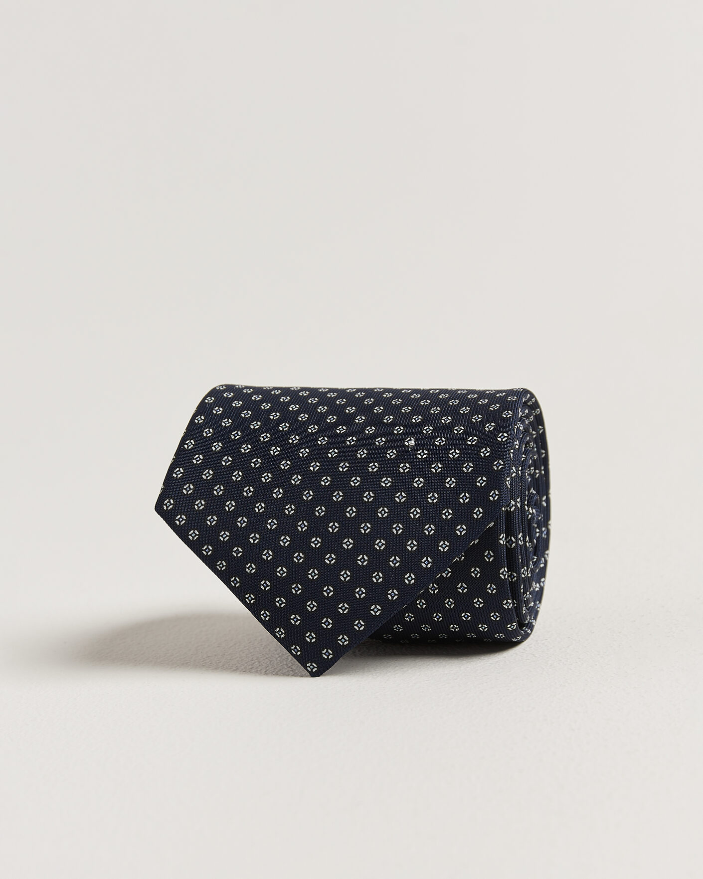  | Nouveautés dans le magasin | E. Marinella | 3-Fold Printed Silk Tie Navy