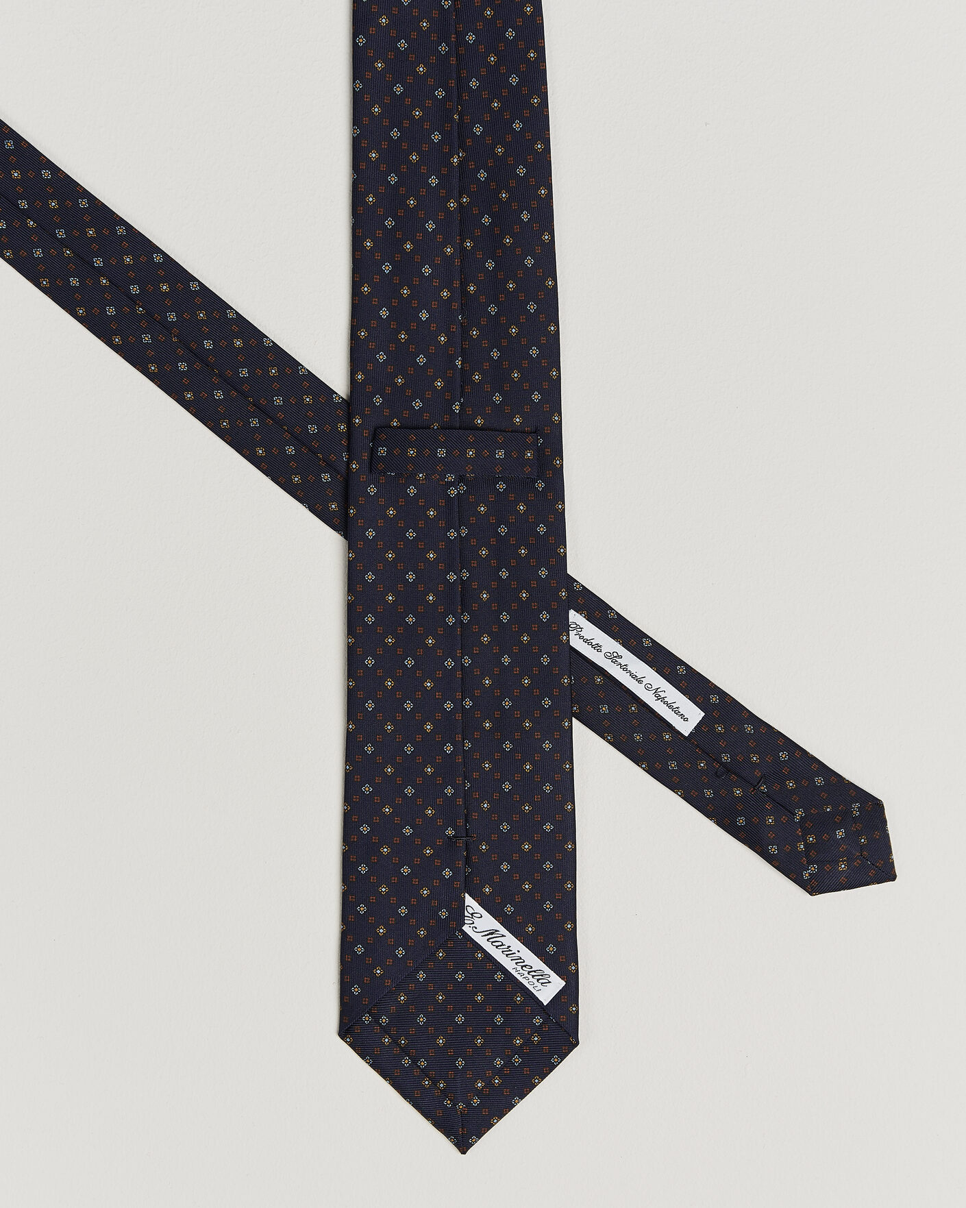 Homme | Cravates | E. Marinella | 3-Fold Printed Silk Tie Navy