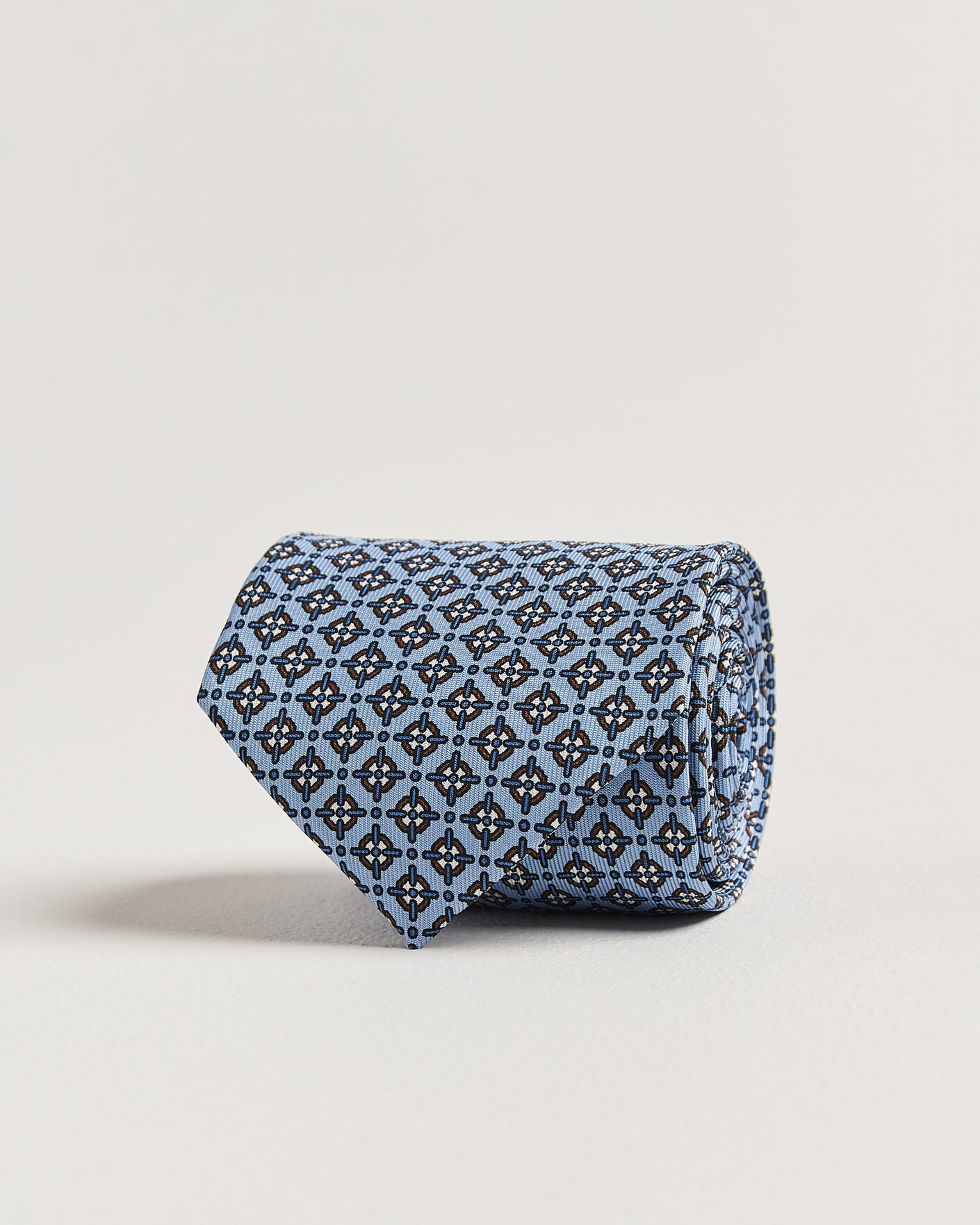 | Nouveautés dans le magasin | E. Marinella | 3-Fold Printed Silk Tie Blue