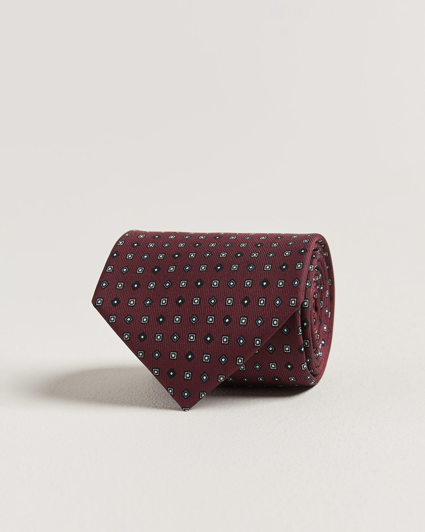 Homme | Cravates | E. Marinella | 3-Fold Printed Silk Tie Burgundy