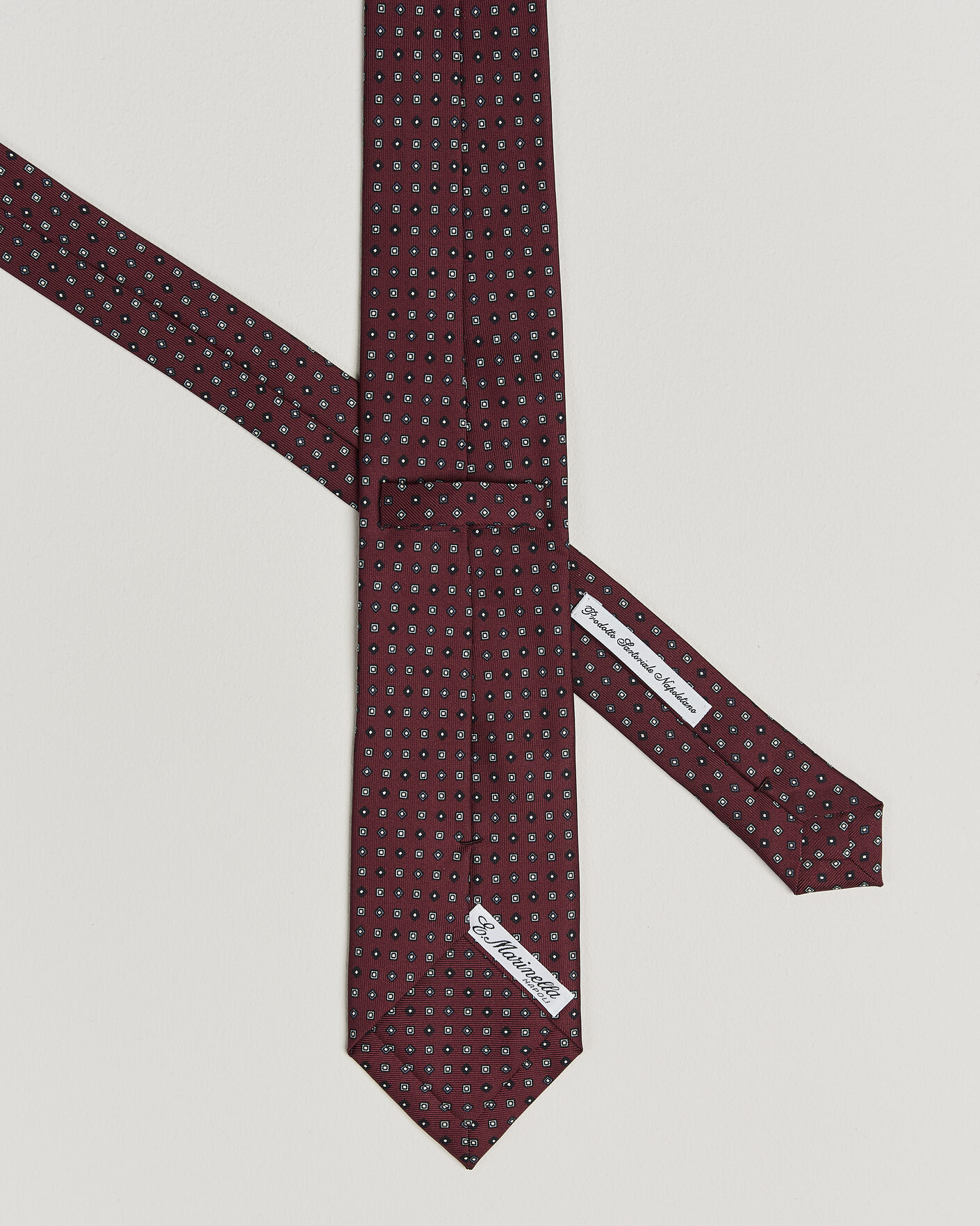 Homme | Cravates | E. Marinella | 3-Fold Printed Silk Tie Burgundy