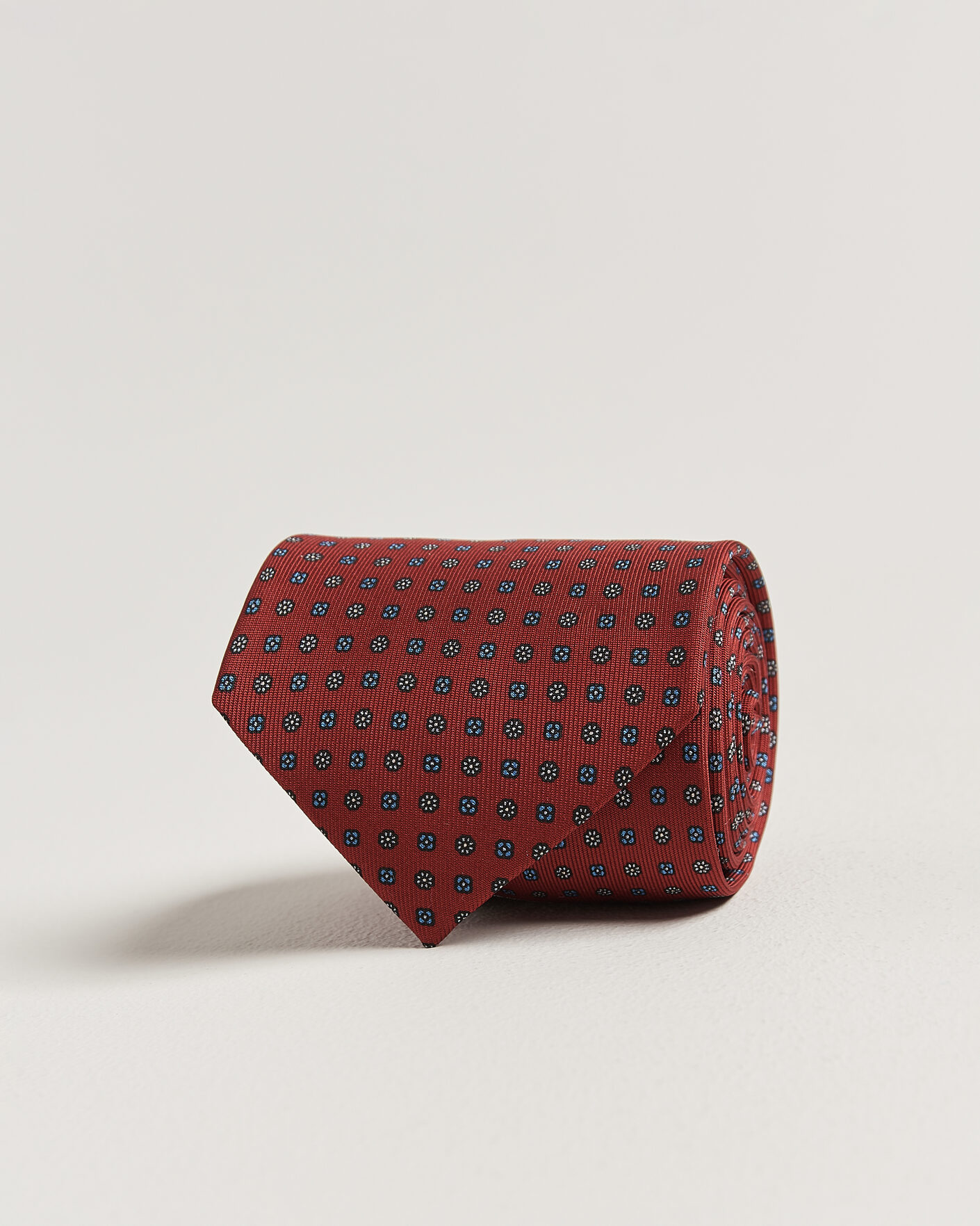 Homme | Cravates | E. Marinella | 3-Fold Printed Silk Tie Dark Red