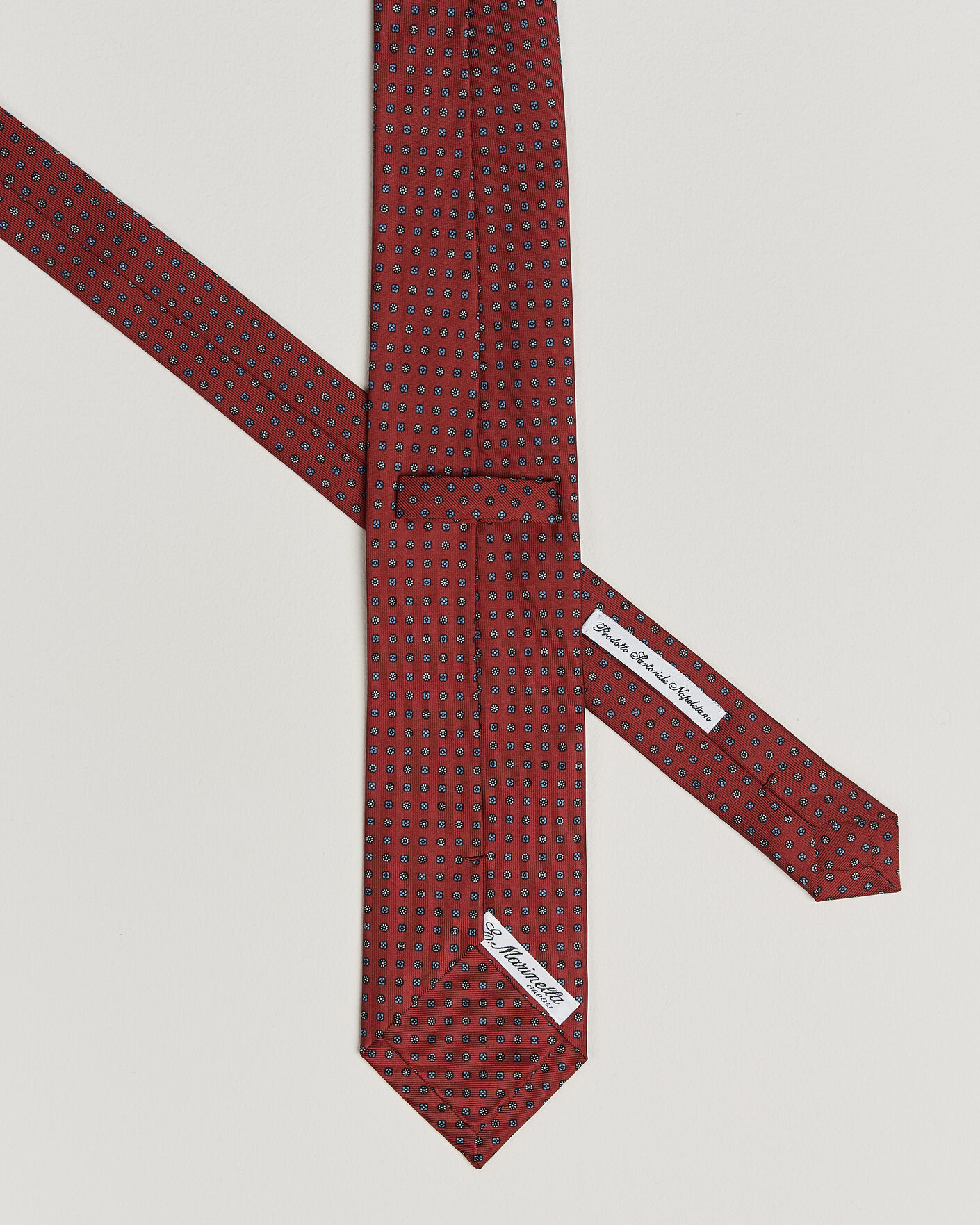 Homme | Cravates | E. Marinella | 3-Fold Printed Silk Tie Dark Red