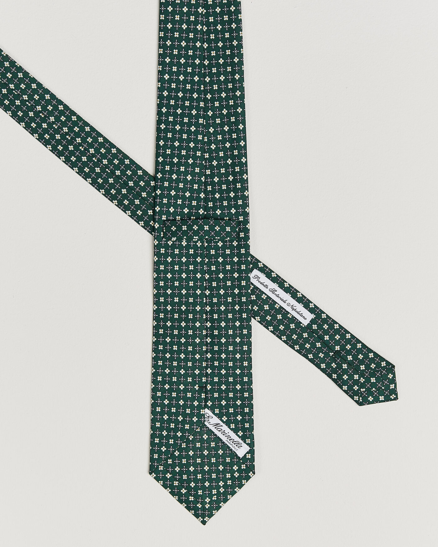 Homme | Cravates | E. Marinella | 3-Fold Printed Silk Tie Dark Green