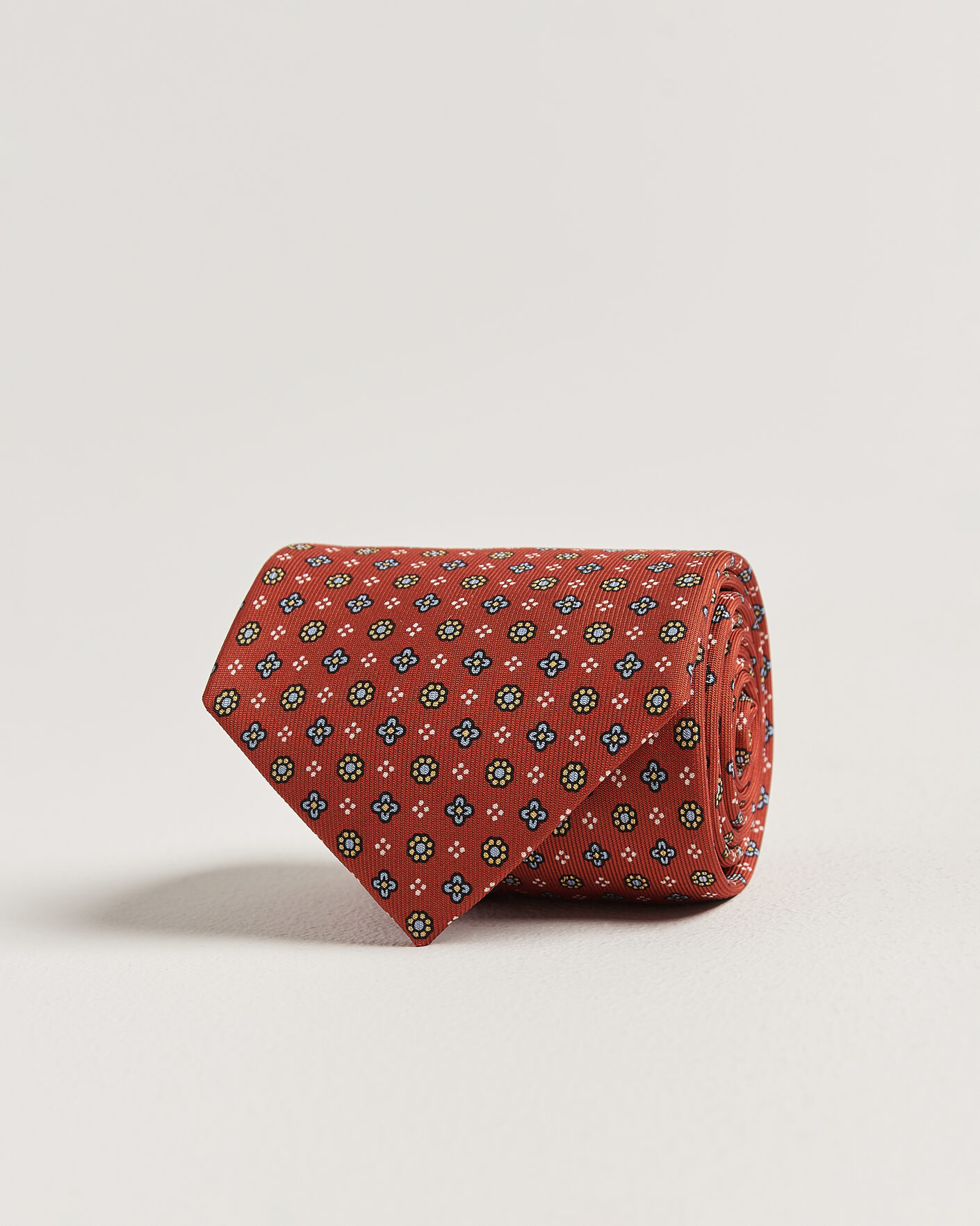  | Nouveautés dans le magasin | E. Marinella | 3-Fold Printed Silk Tie Red